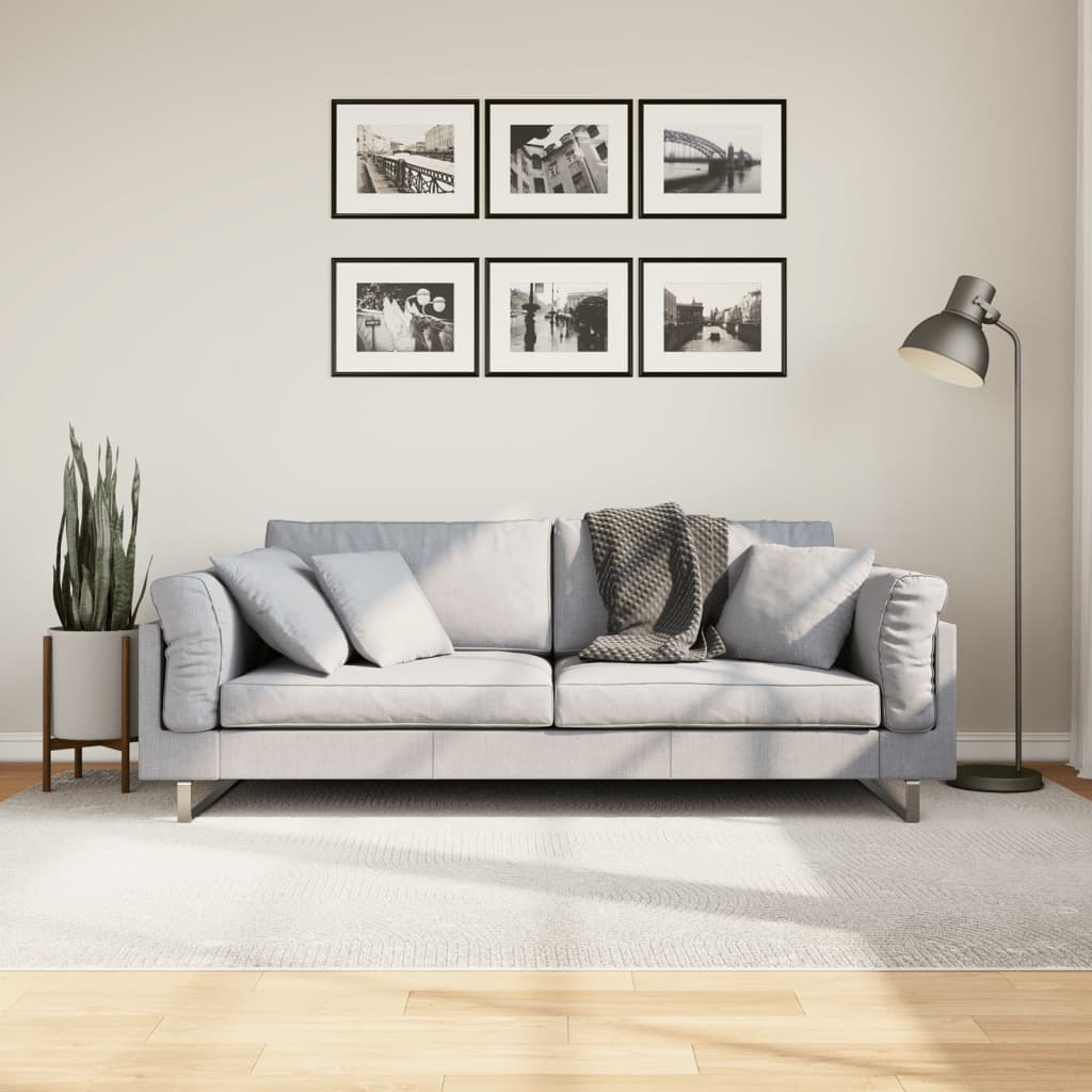 Alfombra de pelo corto look escandinavo iza crema 160x230 cm