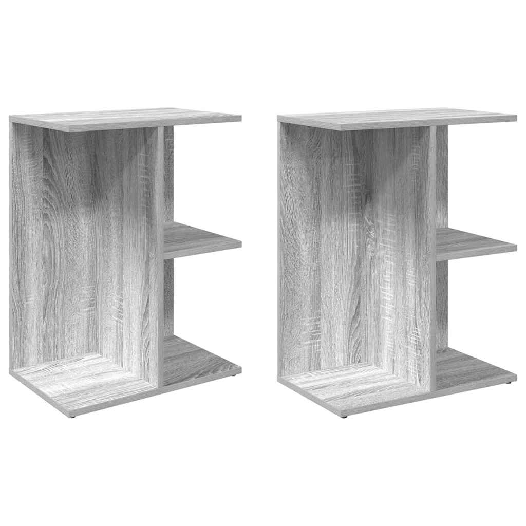 VidaXL Set 2 Comodini Grigio Sonoma 40x30x40 Cm In Legno Multistrato - Pratici E Moderni