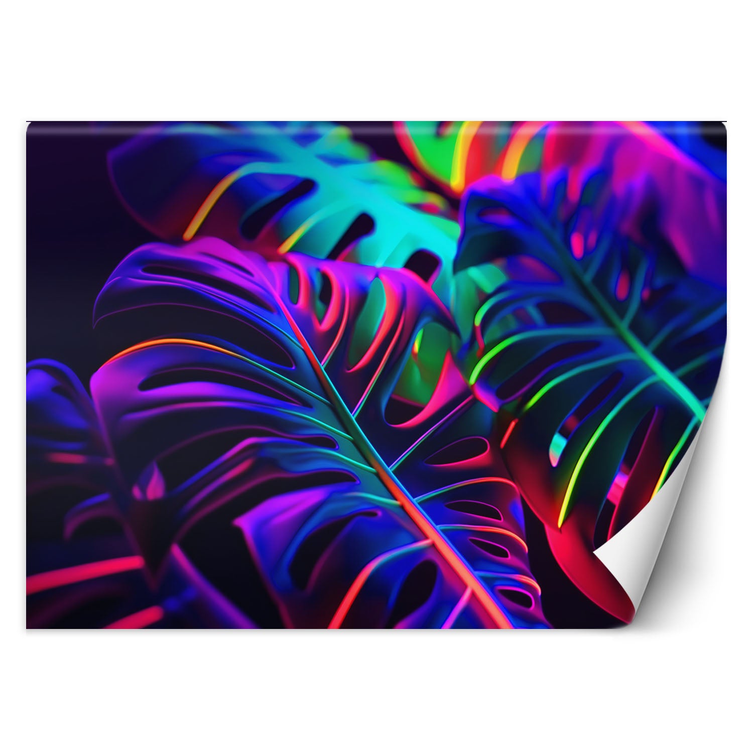 Fototapeta, Liście monstery w neonowych barwach 150x105