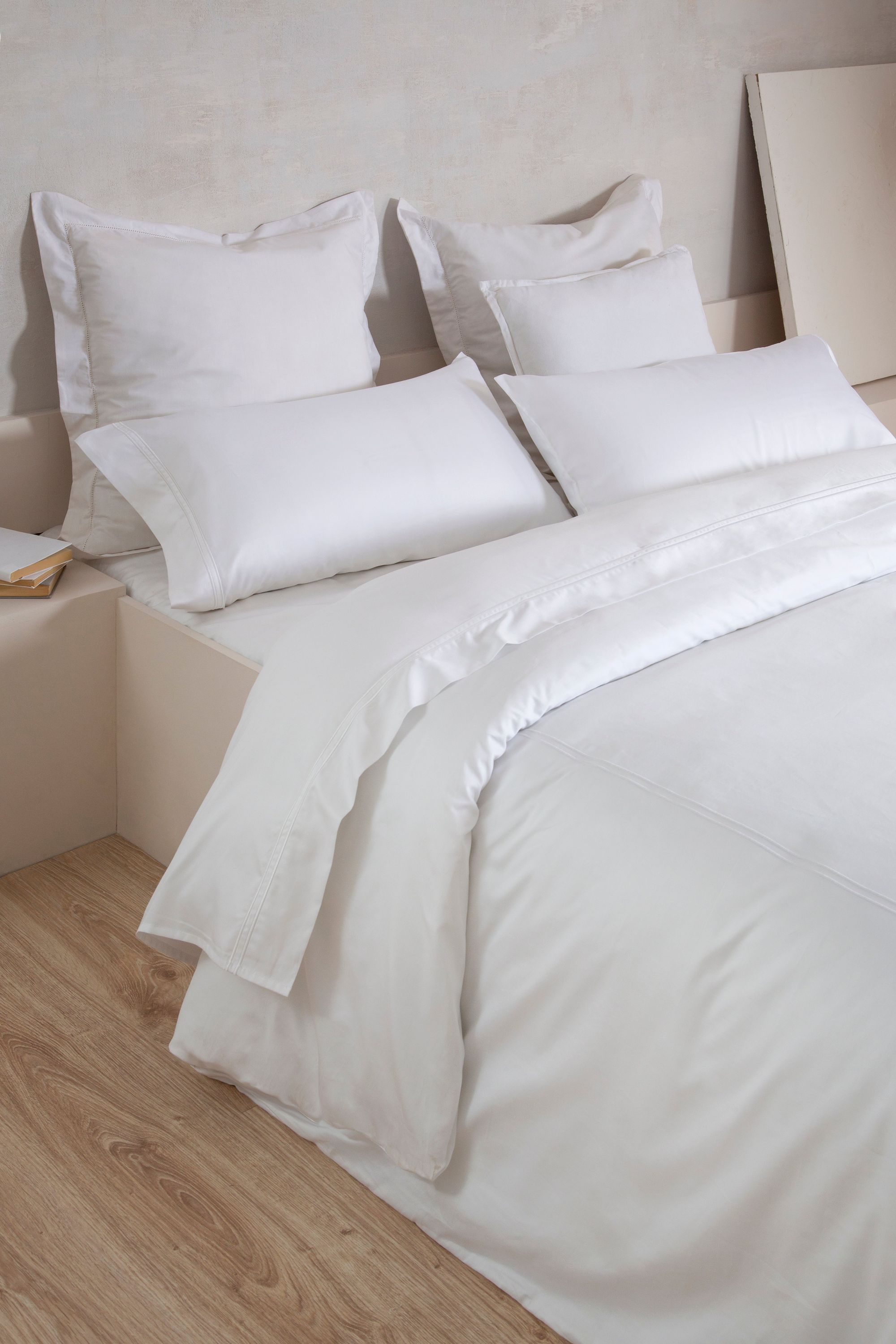 Housse de couette INSPIRE Bordón en coton égyptien 300 fils blanc pour lit de 135 cm - 6