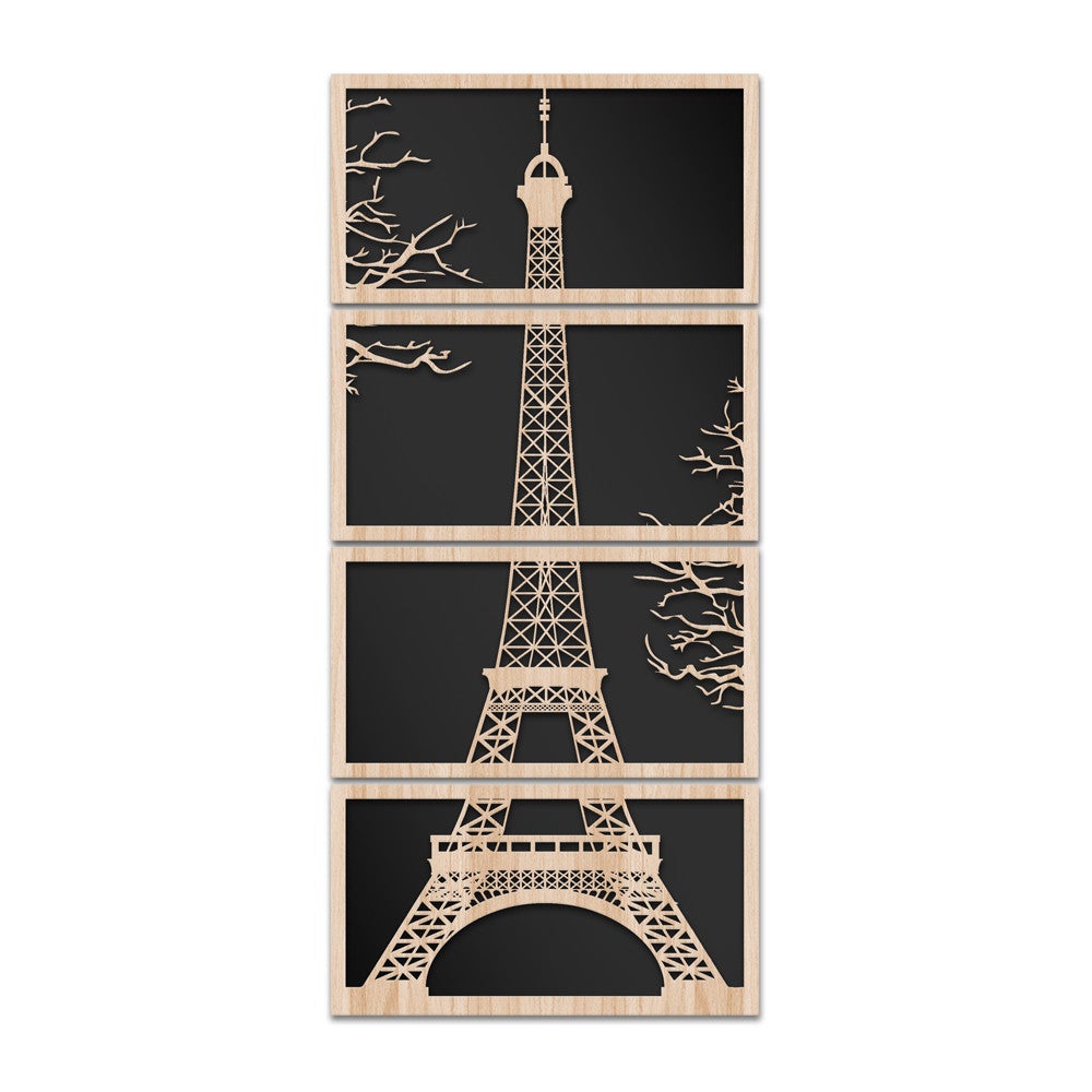 Eiffel tour 110x50 cm - estructura para muebles compuesto de madera y pvc lasercut