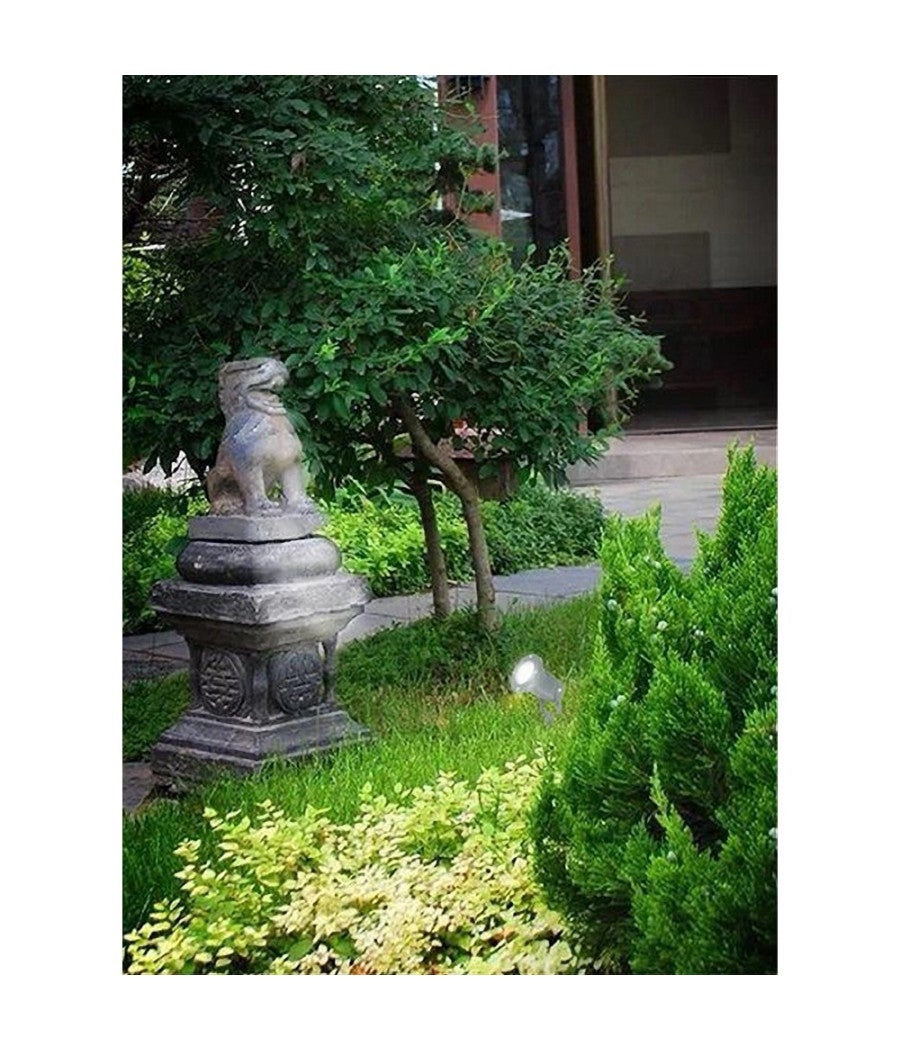 Trade Shop - Faretto Con Picchetto Per Esterno Da Giardino Con Staffa Parete Proiettore Es12 - Grigio - 2