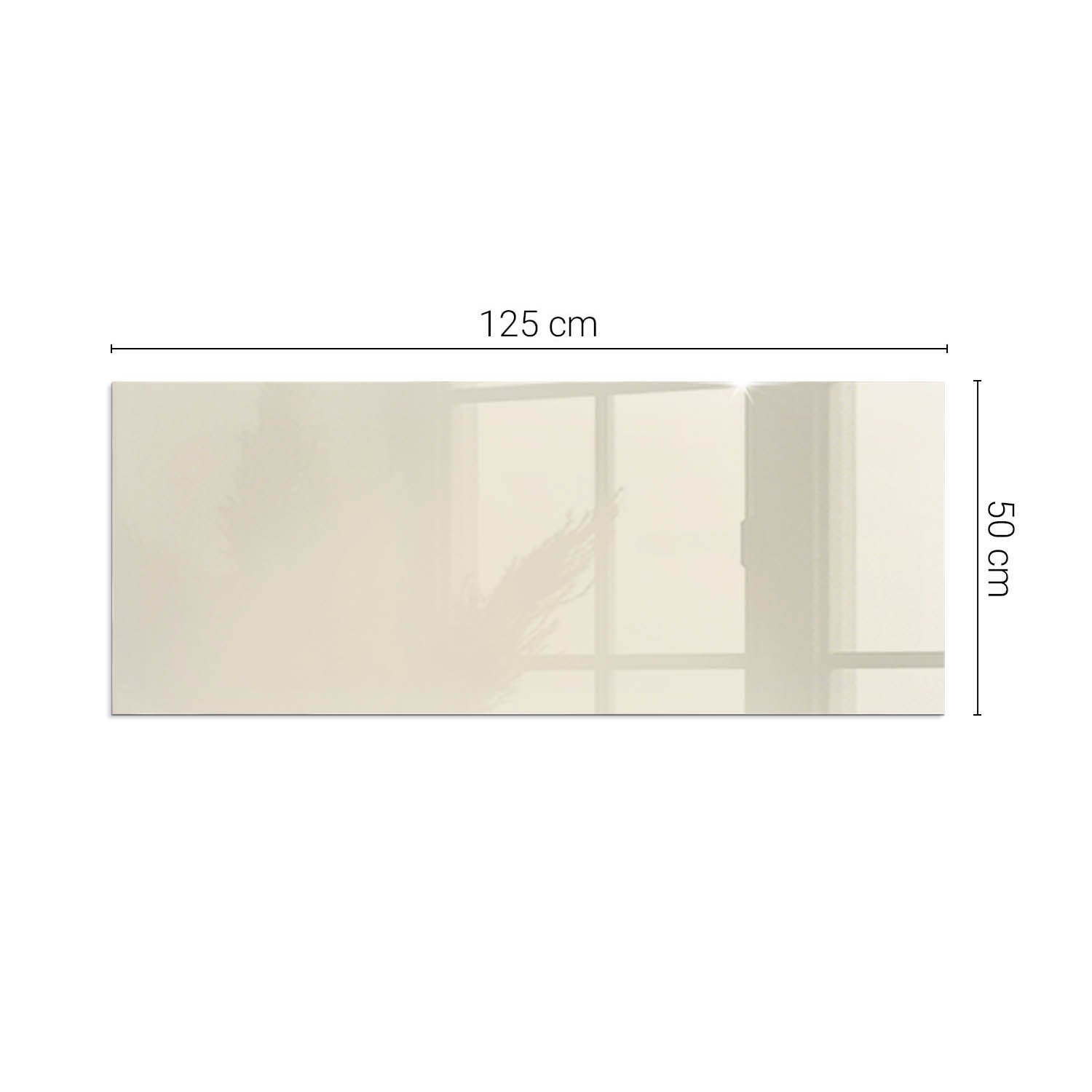 Szkło hartowane na podłogę pod kominek - 125x50 cm - Kolor Beżowy - TULUP - 2