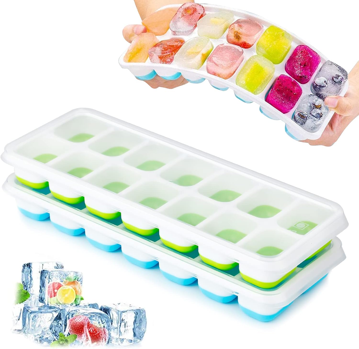 Bac À Glaçons Avec Couvercle Et Bacs À Glaçons De Rangement En Silicone De Qualité Alimentaire