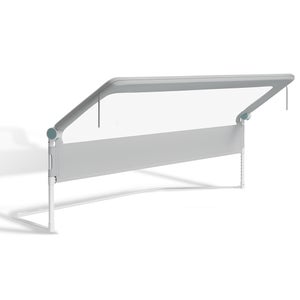 NAIZY Barrière De Lit Pliable 200 Cm - Réglable En Hauteur Avec Poches - Gris Protection Enfant
