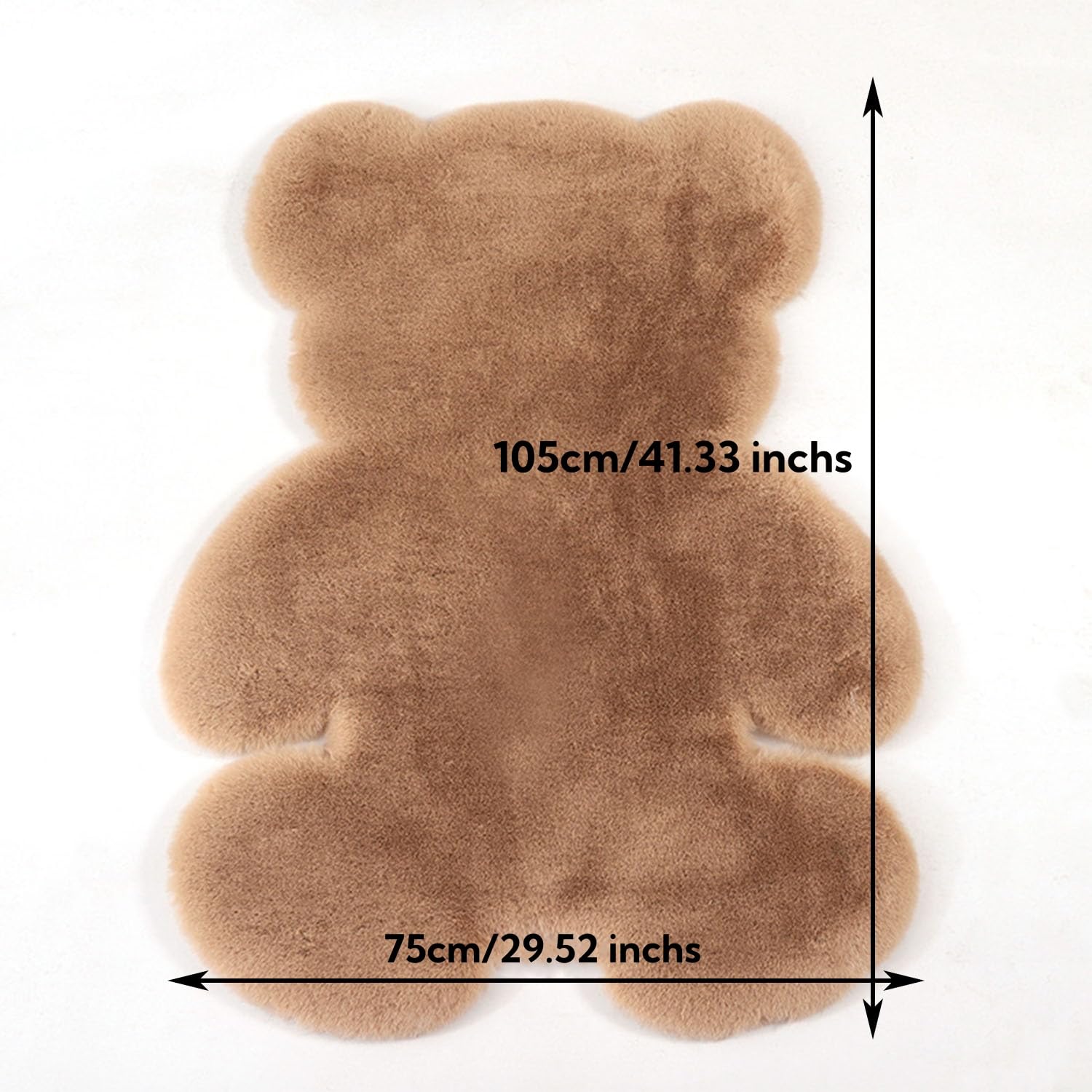 Tapis bébé ours marron- Descente de lit enfant douce en fausse fourrure -Tapis chambre et salon forme ourson - Décoration nurserie et chambre adulte - 2