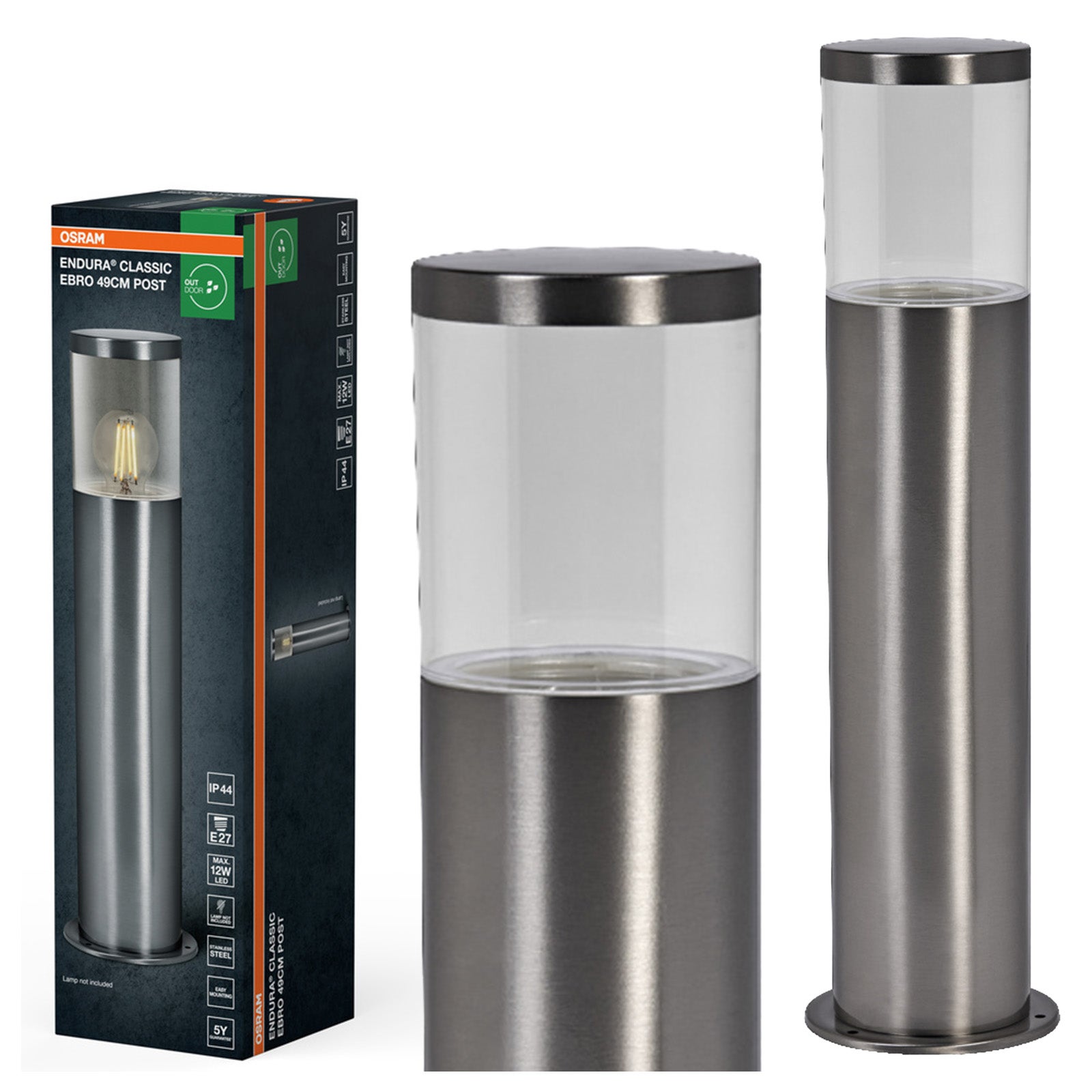 Lampa Ogrodowa Osram Słupek Zewnętrzny Stojący E27 Aluminium IP44 1 szt.