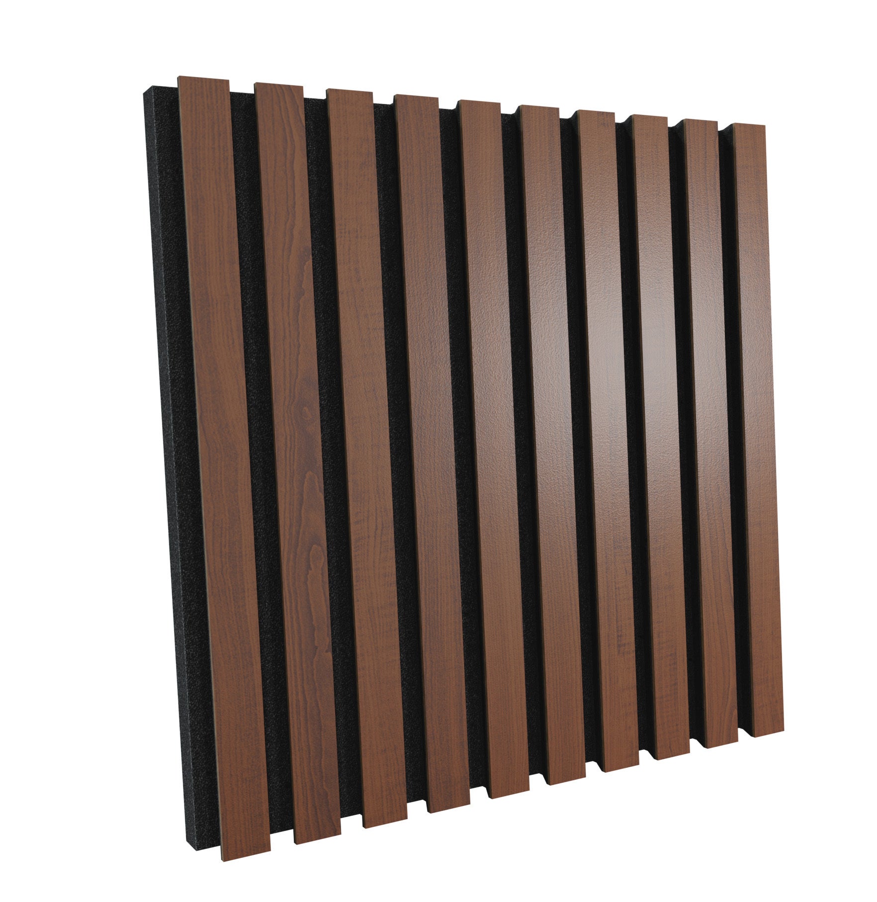Lot de 4 Panneaux acoustiques insonorisants POLE 50x50x5 cm - 1 m² surf.totale - MDF perforé laminé et mousse acoustique - Noix - 2