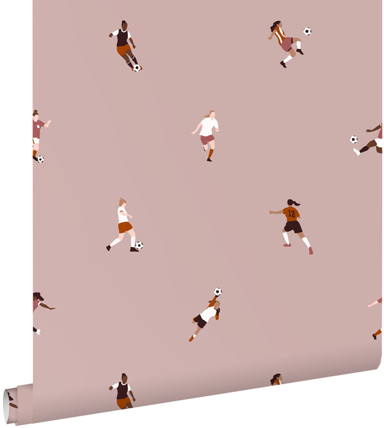 Tapeta piłkarki starego różu - 50 x 900 cm - ESTAHOME