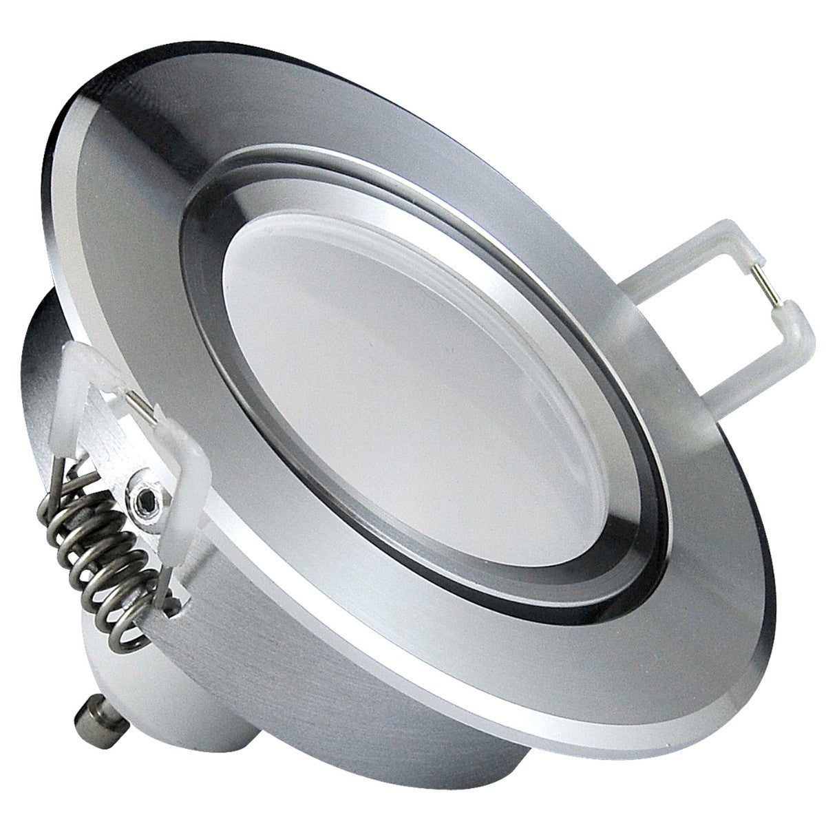 Oprawa sufitowa wpuszczana podtynkowa Sun srebrny polysk 1xGU10x8W okrągła ruchoma IP20 wym: 6,3 x 8,4 x 8,4 cm aluminium Polux