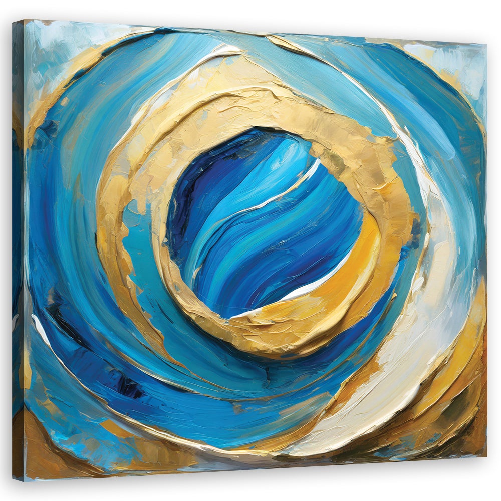 Obraz na płótnie, Niebieska abstrakcja malowana 50x50