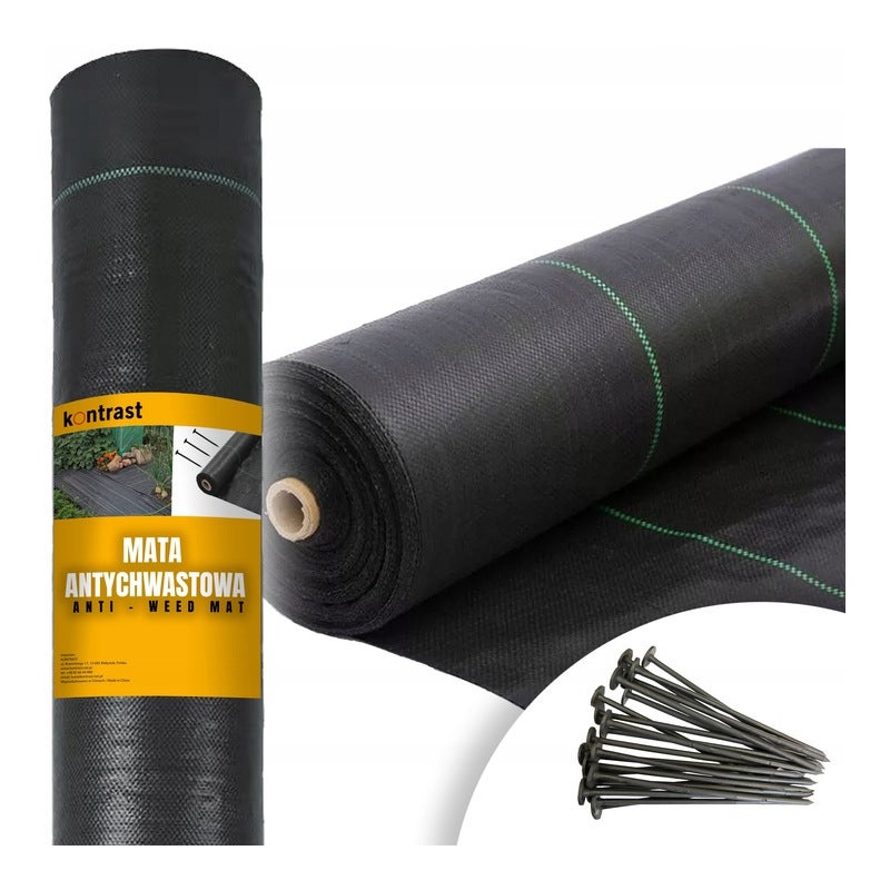 Mata antychwastowa agrotkanina ściółkująca agrowłóknina 1,1x50 90g + kotwy