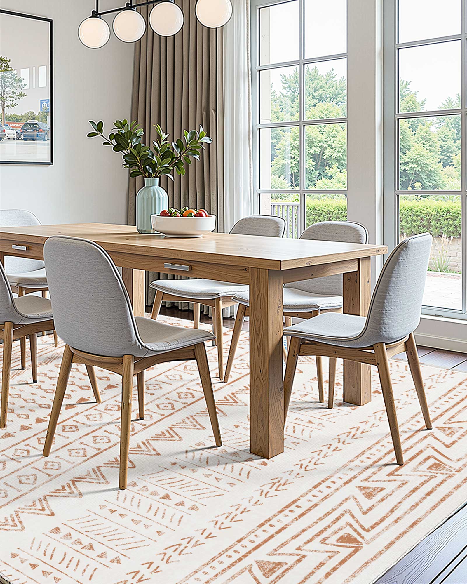 Alfombra Salón VEVOR 1,5x2,4 m,Lavable Antideslizante,Pelo Corto Denso,Resistente Arañazos Animales,Suave Cómoda,Estilo Moderno,Beige - 5