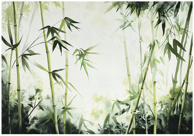 Fototapeta Bambus Zielony Natura 300x210 cm Tapeta Do Sypialni Salonu Kuchni Na Flizelinie