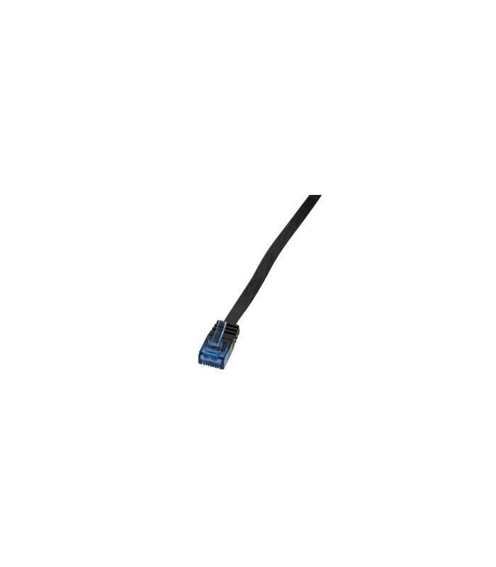LogiLink Cavo Ethernet Piatto CAT5e UTP RJ45, 0,5 Metri, Nero, Connettori Clip Salva-Spazio - 2