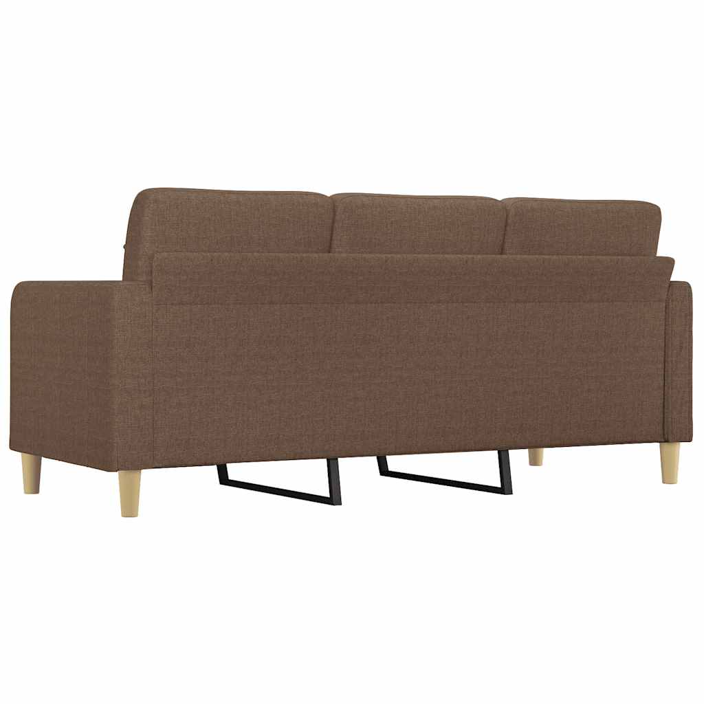 vidaXL Canapé à 3 places Marron 180 cm Tissu - 5