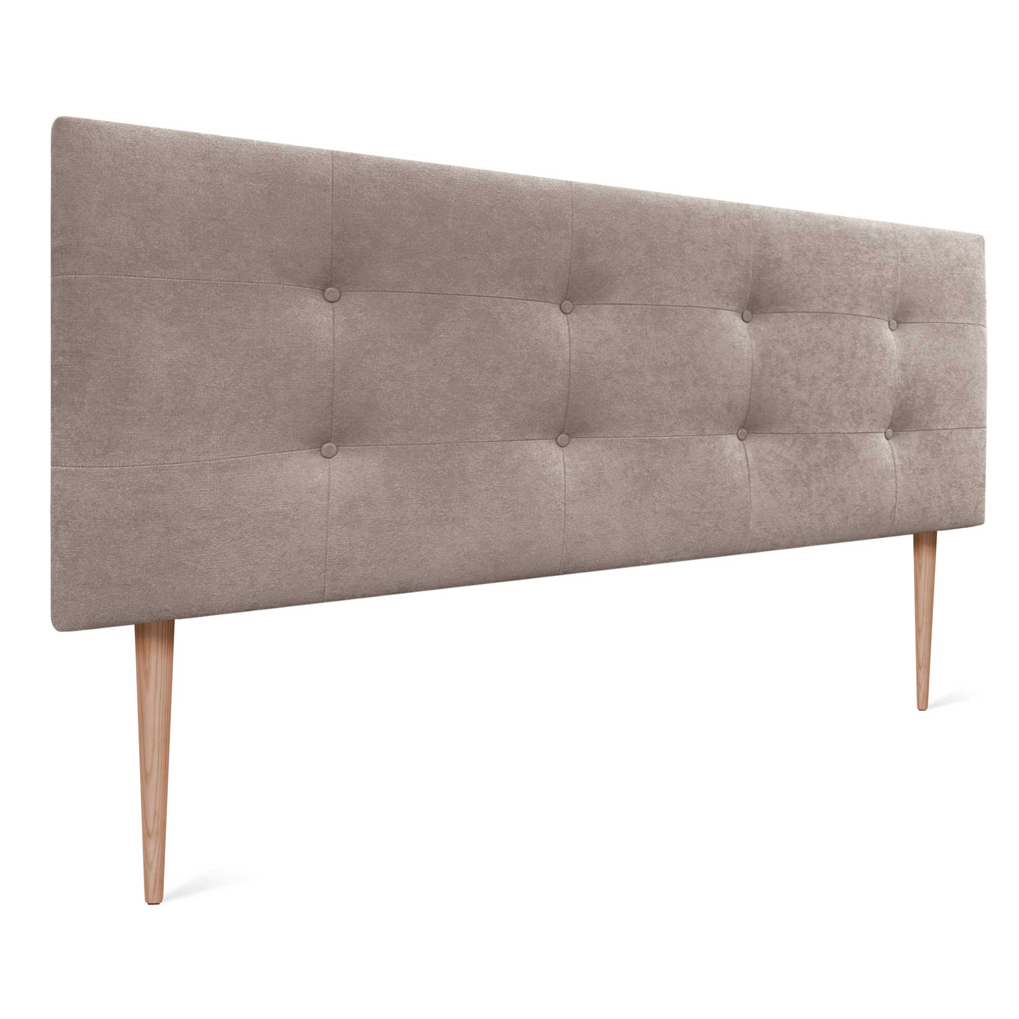 Dhome cabecero de cama acolchado capitoné 8cm de grosor. cabezal tapizado tela acualine con patas cabeceros de cama (tierra, 160cm)