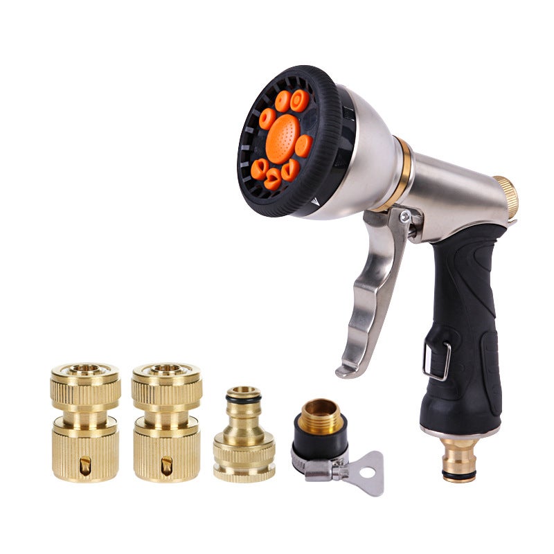 Metalowy pistolet natryskowy, dysza węża, 9 funkcji, idealny do ogrodnictwa, podlewania trawnika, mycia samochodu