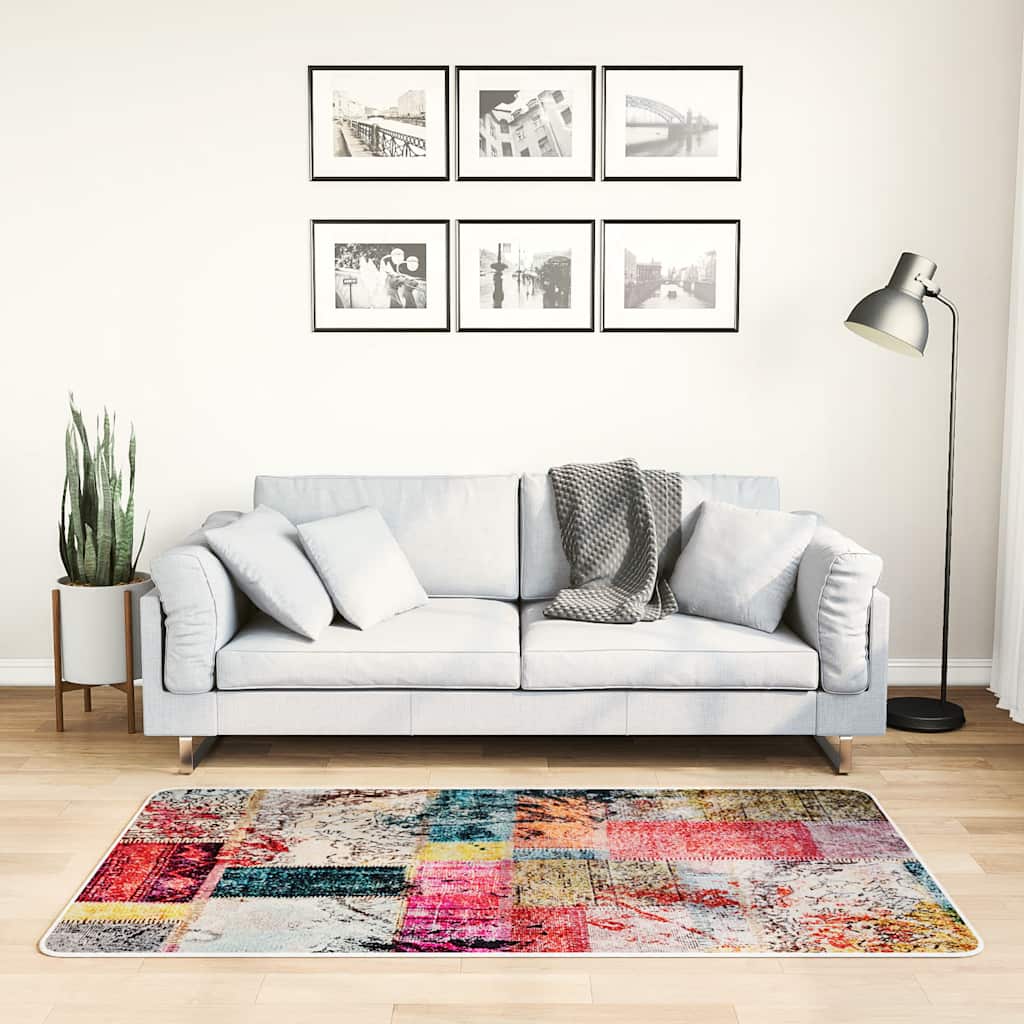 Dywan z możliwością prania, patchwork, 80x150 cm, kolorowy vidaXL