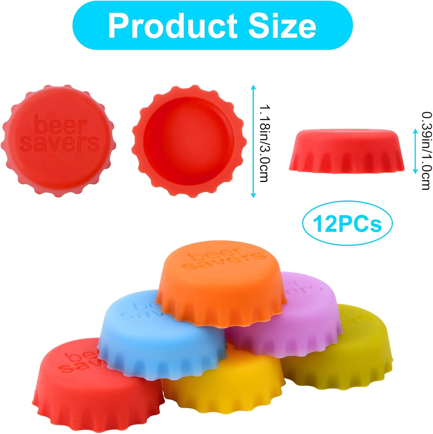 18 Tappi In Silicone Per Bottiglie | Set 6 Colori | Riutilizzabili E A Tenuta Stagna | Per Vino, Birra E Bevande