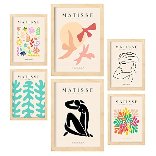 Nacnic Lot De 6 Affiches Henri Matisse Liberté Estampes Du Fauvisme Et De L'art Abstrait Pour L'architecture Et La Décoration A3 & A4 Cadres En Bois - 4