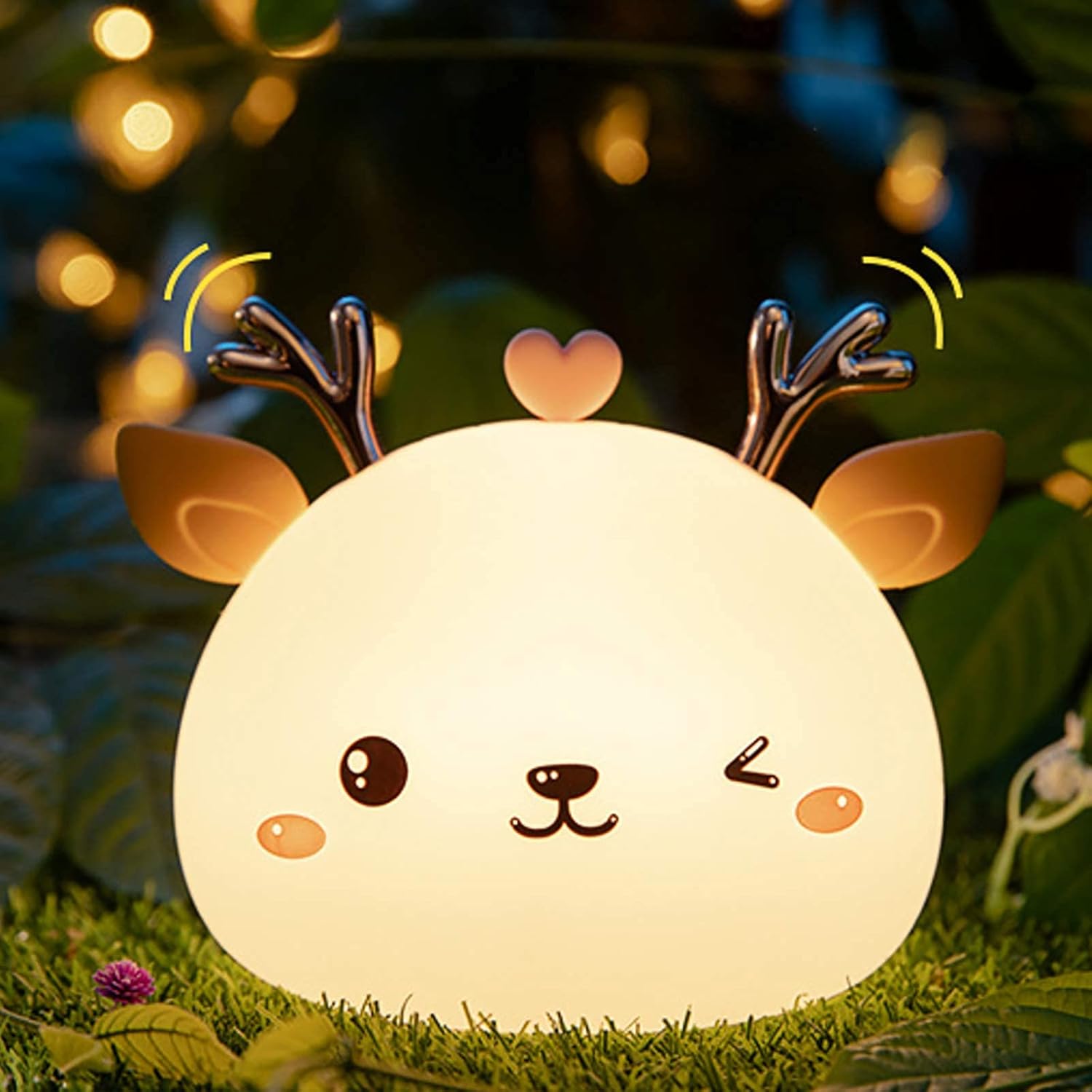 Lampka nocna LED z 7 zmieniającymi się kolorami, wykonana z miękkiego silikonu, do pokoju dziecięcego i niemowlęcego (ładowana przez USB)