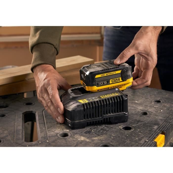 Batterie LITHIUM-ION 18V 6Ah - STANLEY Fatmax SFMCB206-XJ - Technologie améliorée gamme Fatmax V20 - 5