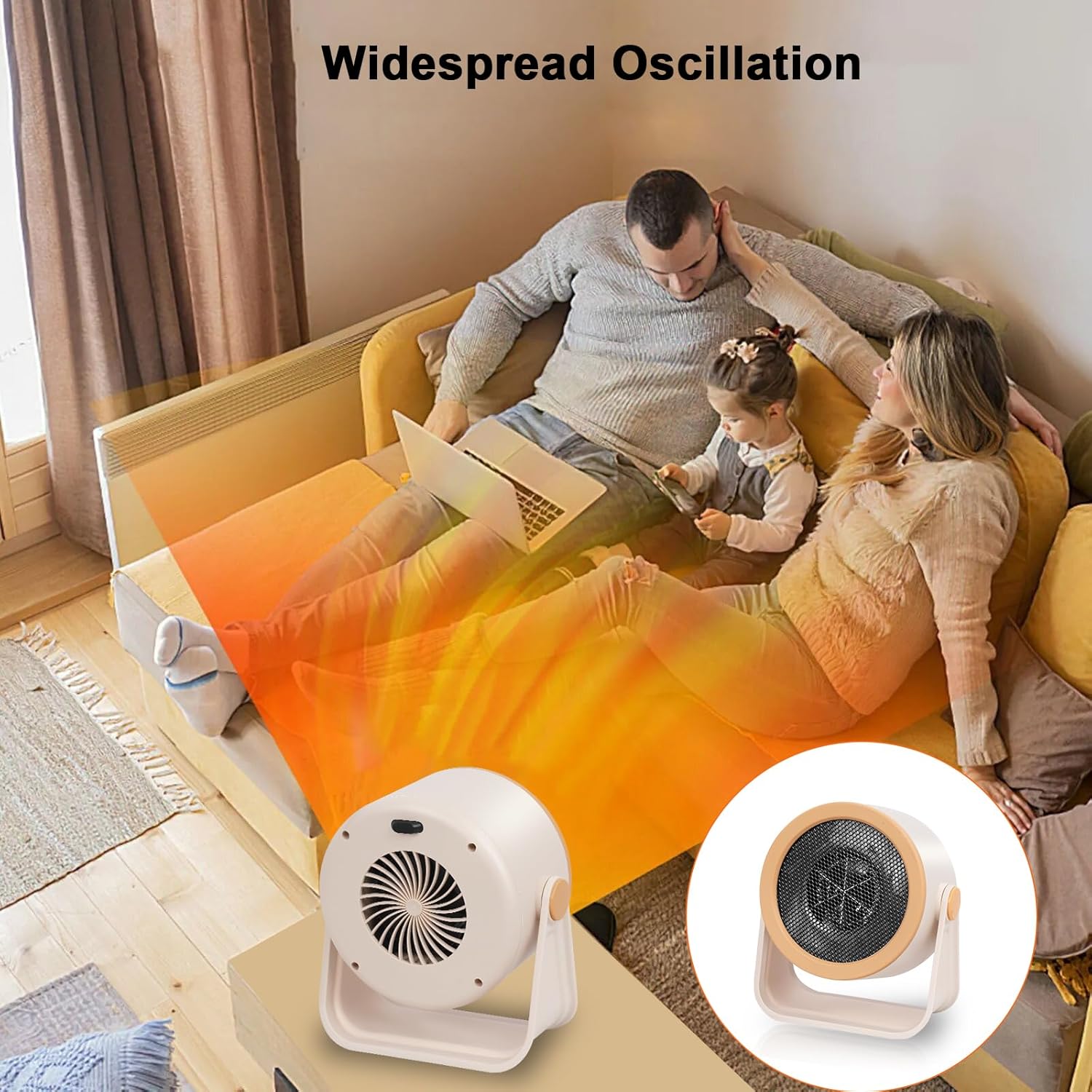 Przenośny ogrzewacz do biura, na patio, do garażu i domu, z zabezpieczeniem przed przegrzaniem i przewróceniem. - 5