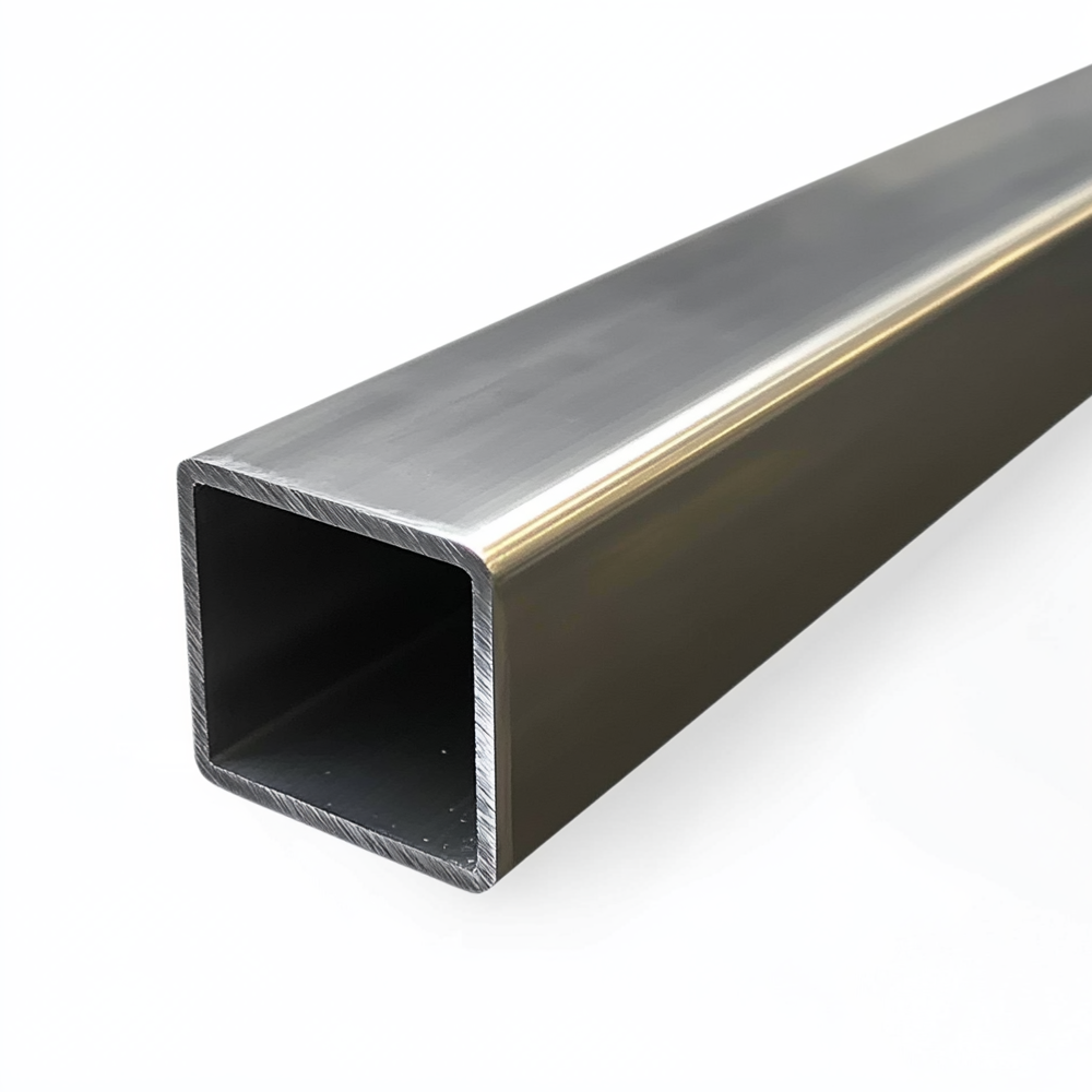 Tube carré en inox 304 5 x 5 cm ep. 0,2 cm long. 3 mètres - 3