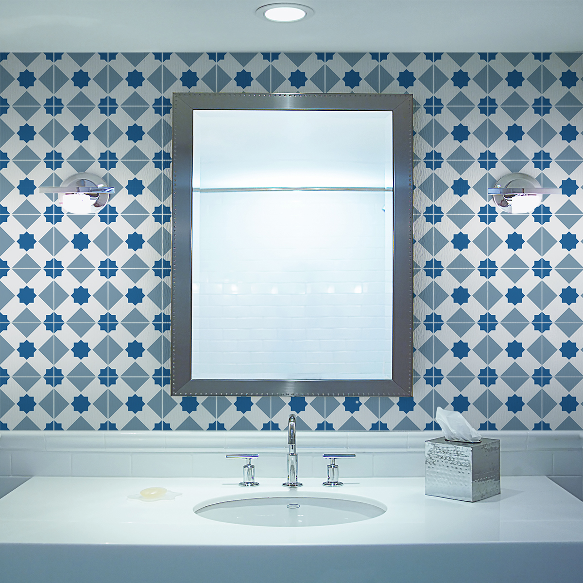24 vinilos baldosas de cemento azulejos susana - adhesivo de pared - revestimiento sticker mural decorativo - 24stickers10x10cm