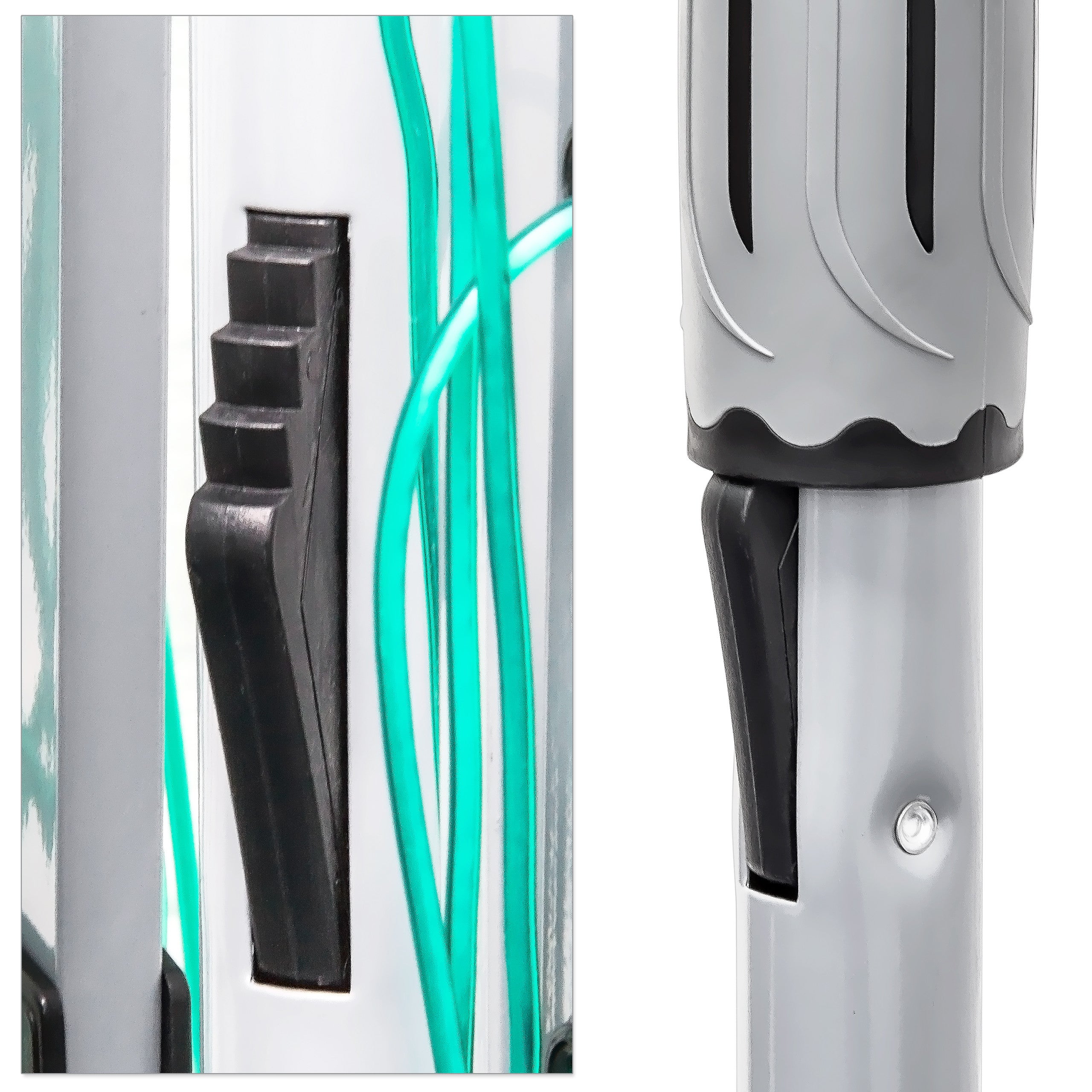 Sèche-linge parapluie Corde de 49 m 4 côtés Piquet de sol très stable Séchoir, gris, Relaxdays - 6