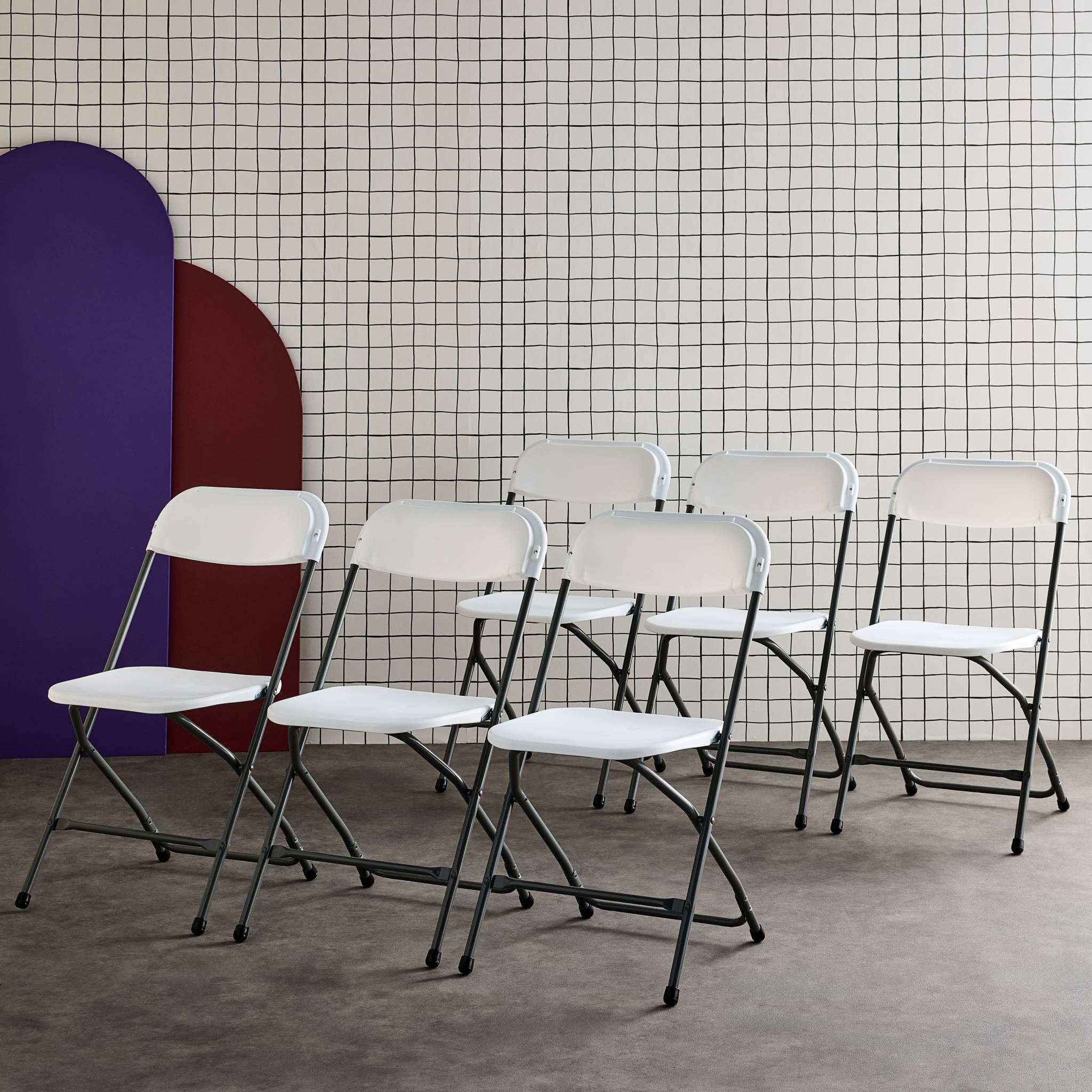 Chaises de réception pliantes – Fiesta – 6 chaises d'appoint en plastique et métal CHAISES FIESTA X6 - 2