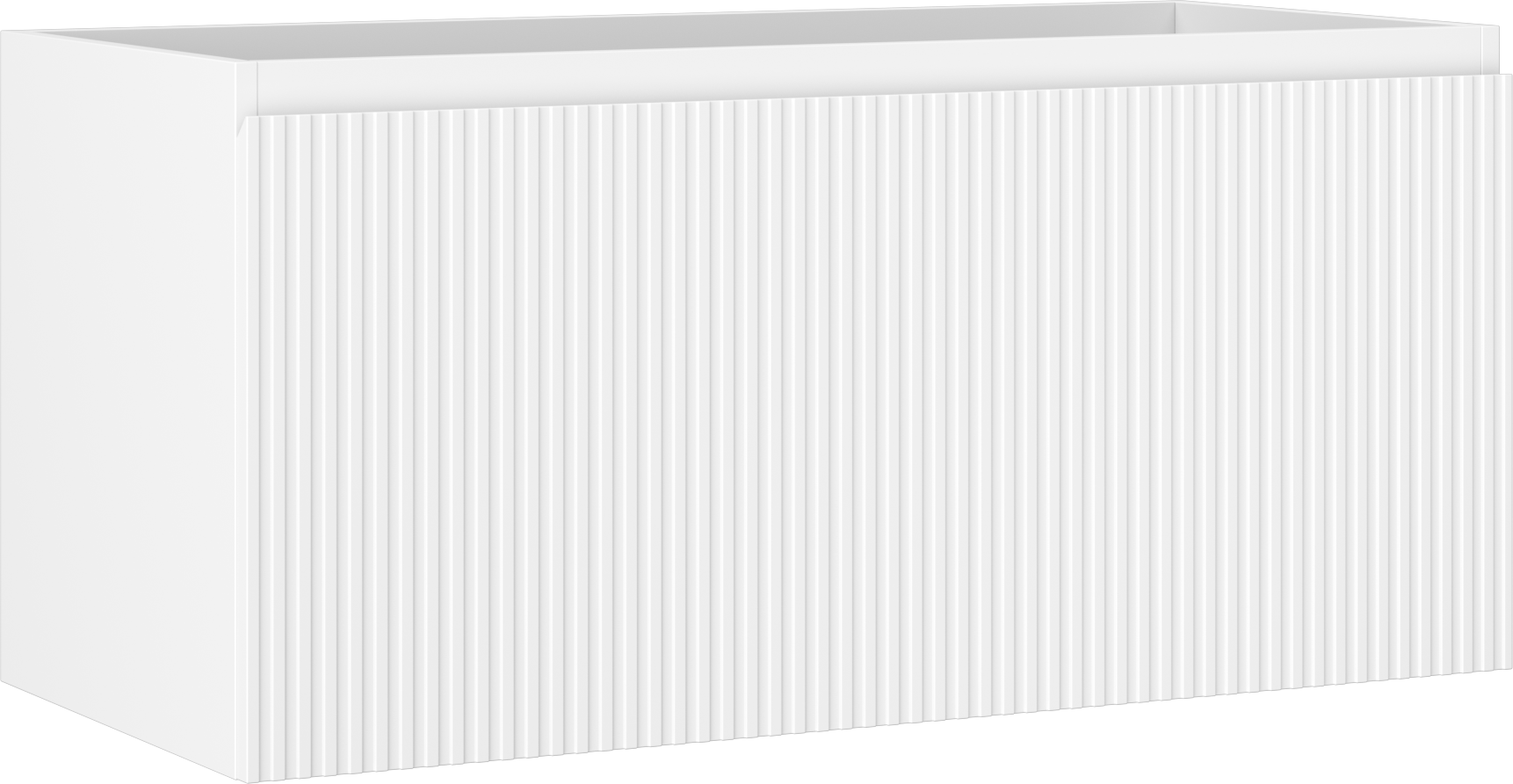 Mexen Rivel szafka łazienkowa podumywalkowa 100 cm, 1 szuflada, ryflowana , biała mat - 91A20-10047-1-BF01