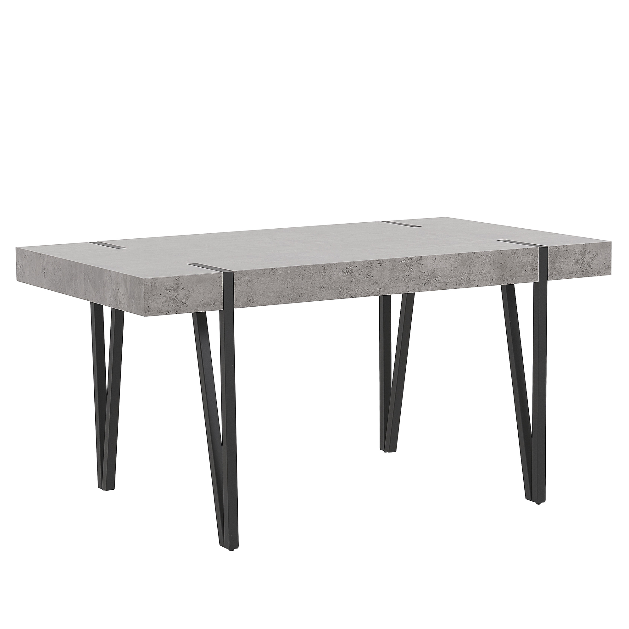 Beliani mesa de comedor adena gris efecto hormigón 150 cm 90 cm