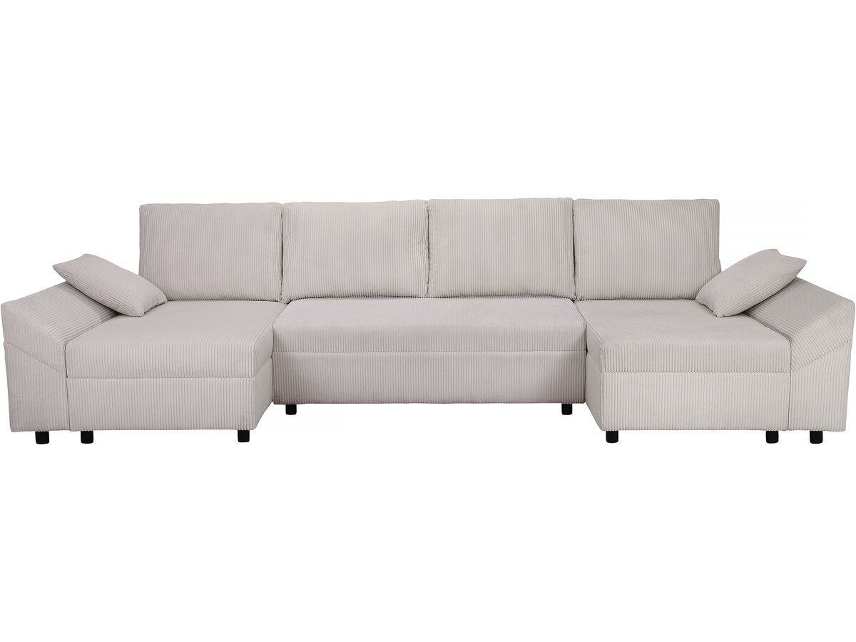 Habitat Et Jardin  Sofá Esquinero Panorámico De Pana Vaugirard Ii, 5 Plazas, Beige , Leroy Merlin