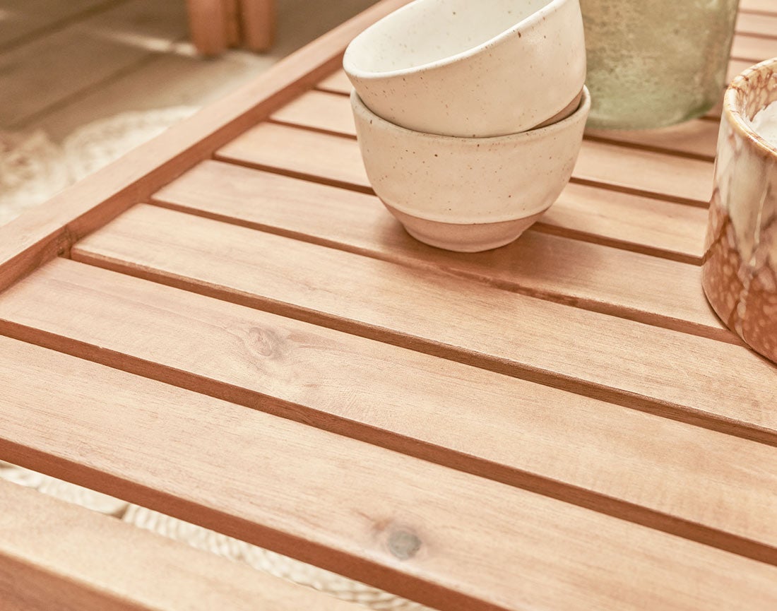 Salon de jardin 5 places en bois d'acacia et corde bois / beige - PAPUA - Best Mobilier - 6