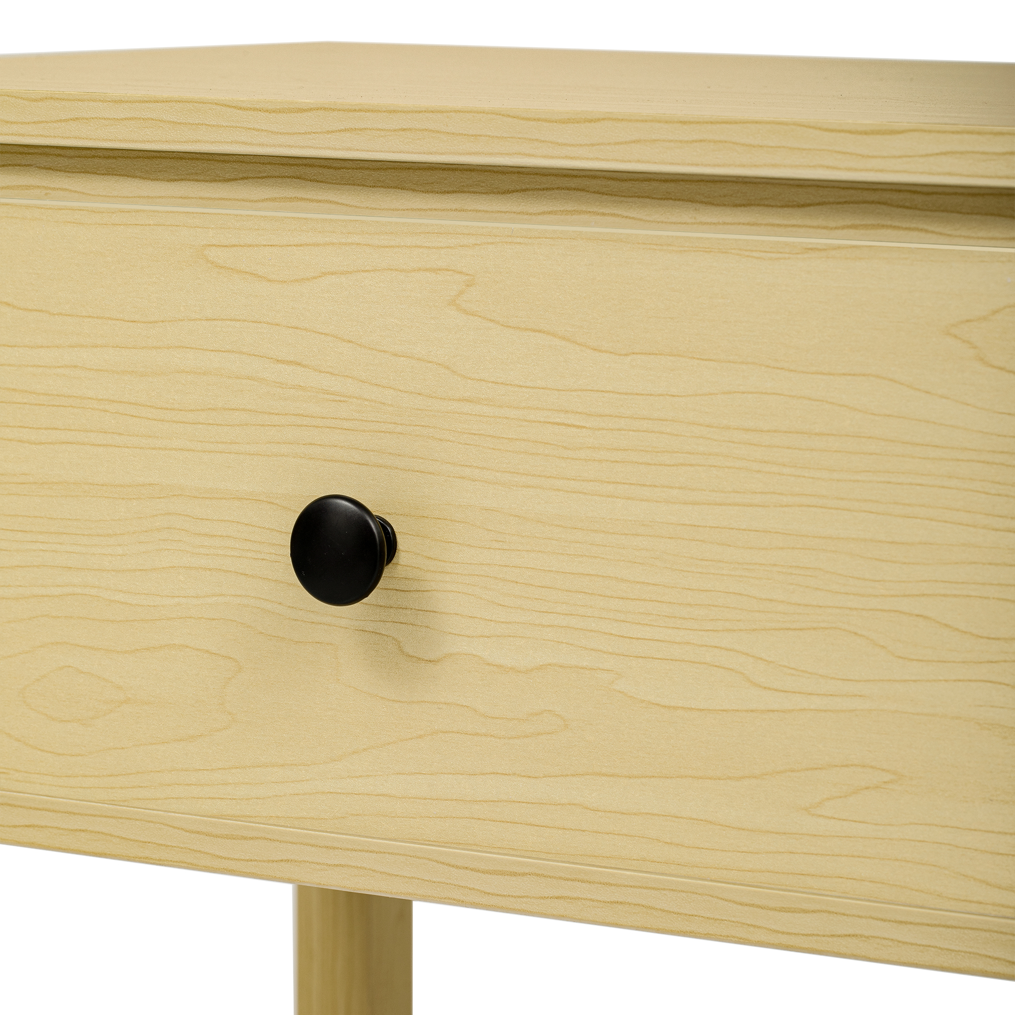 Table console moderne - avec 2 tiroirs - avec des étagères ouvertes - Naturel - 9