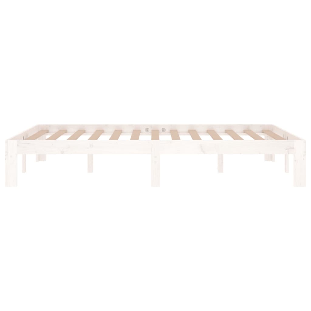 Maison Exclusive - Estrutura cama pequena casal 120x190 cm pinho maciço branco - 5