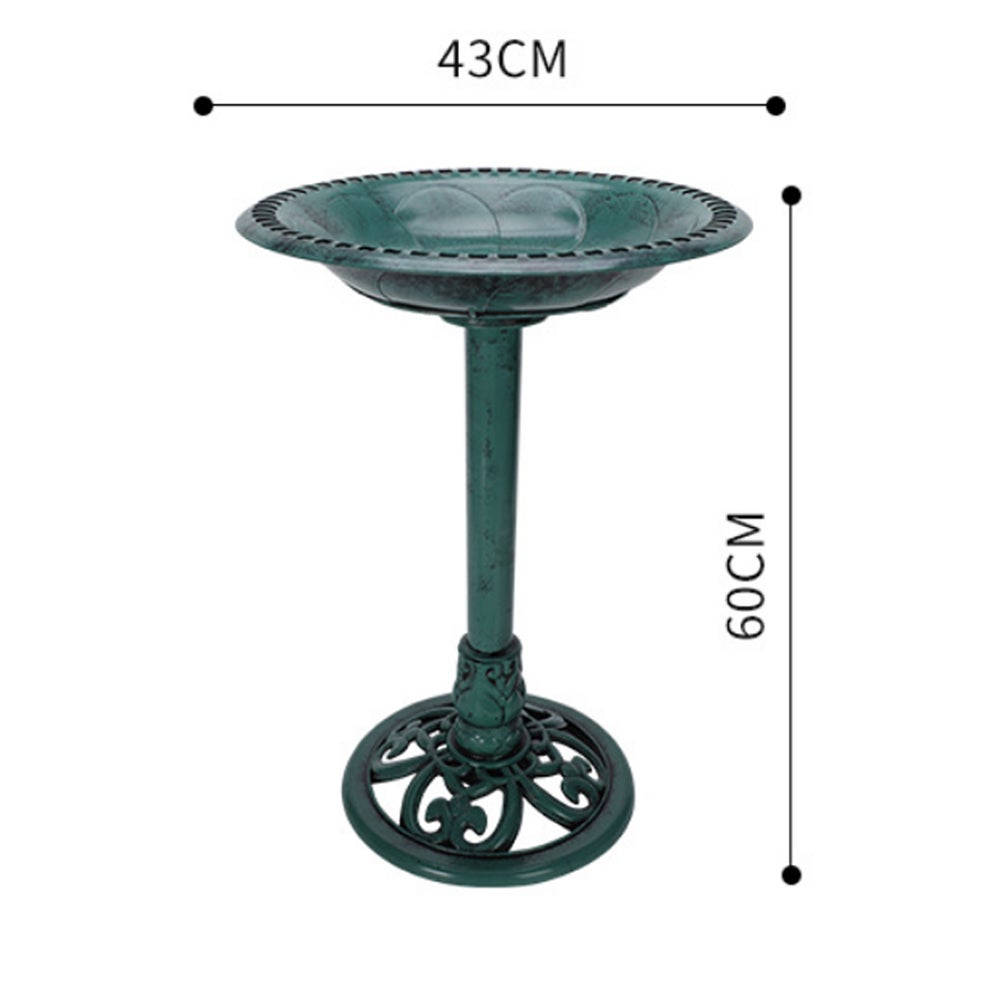 Bain d'oiseaux à fontaine solaire extérieure, décoration de jardin, 24 po de hauteur, vert - 7