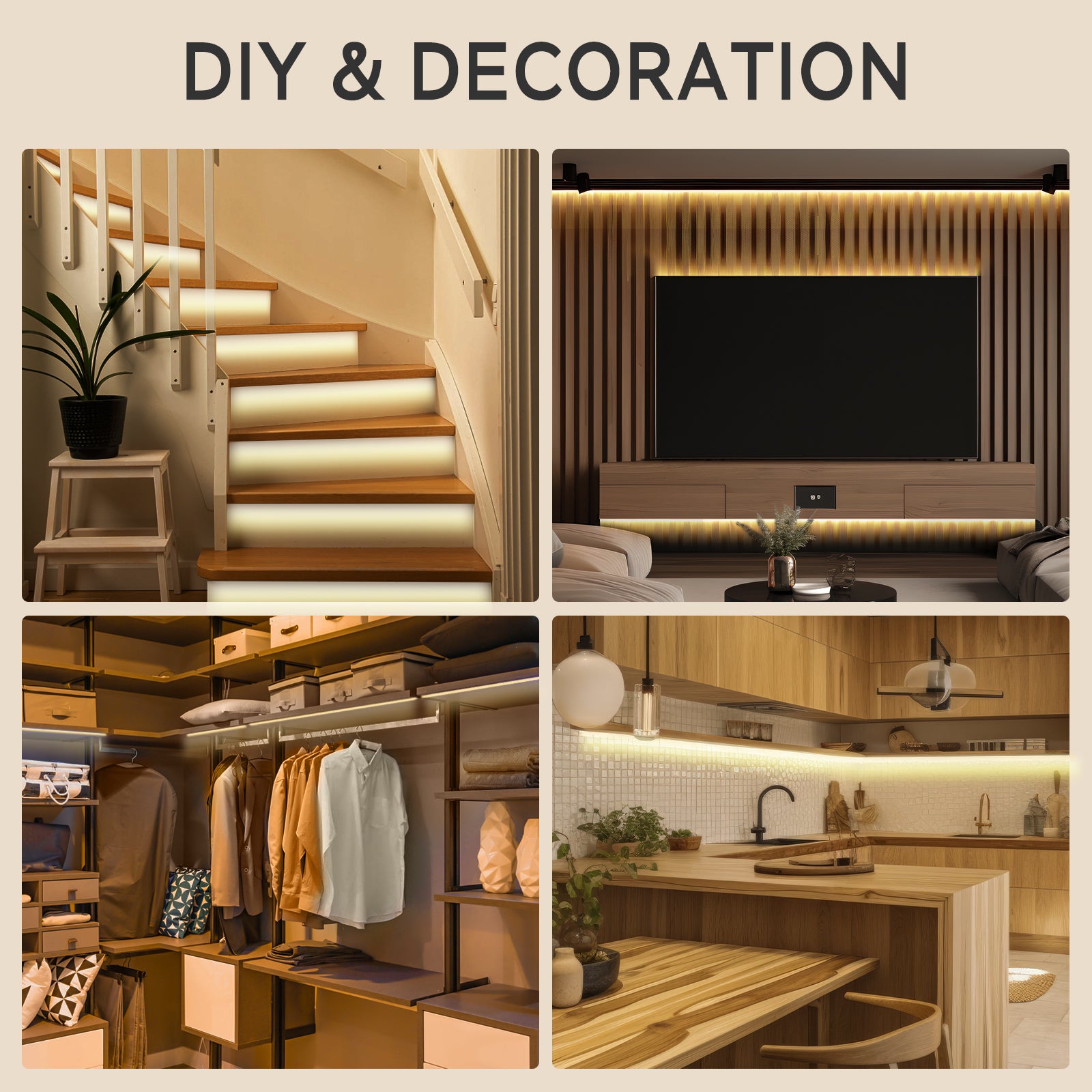 36W Kit ruban LED COB 5M blanc neutre 4000K Avec télécommande 3960LM - 4