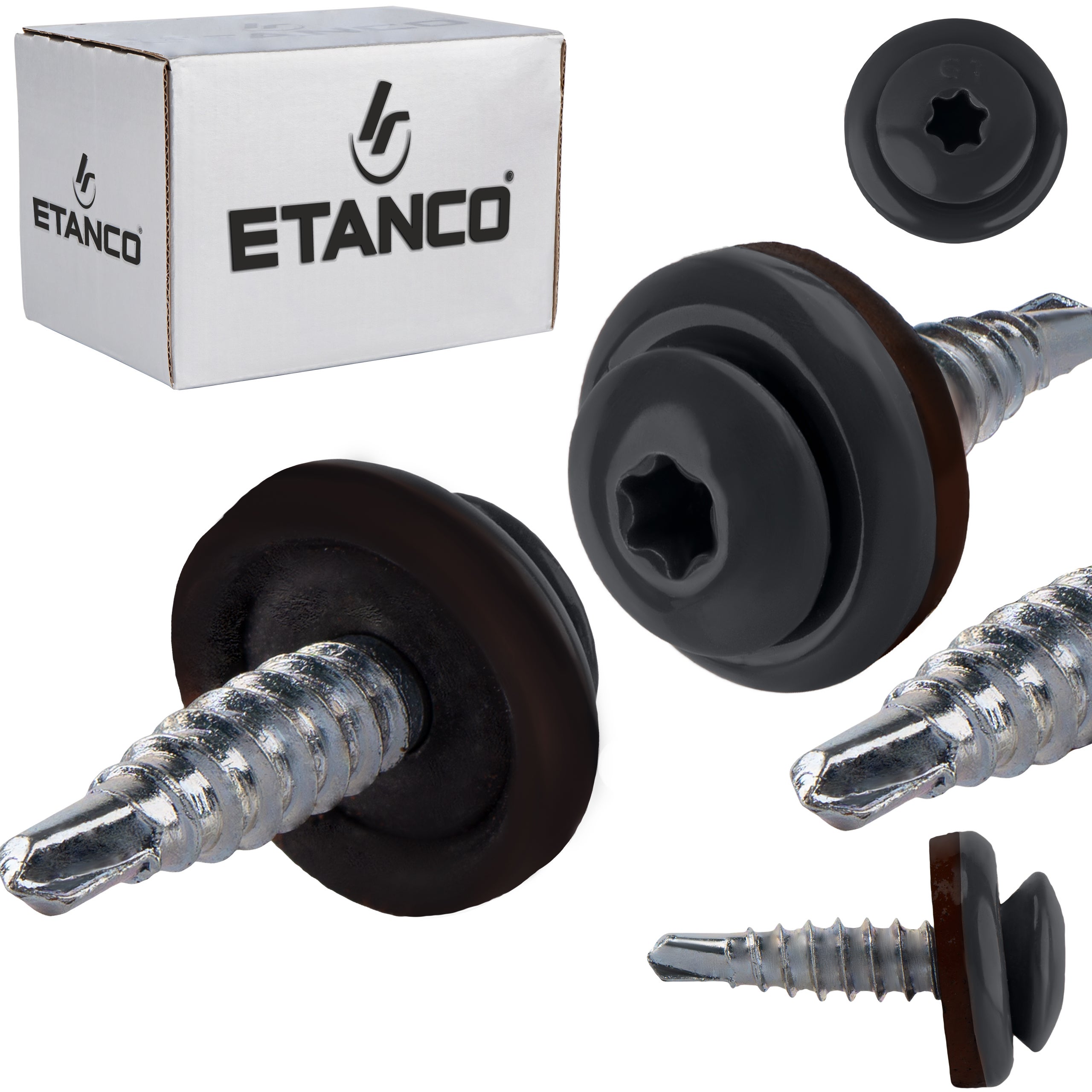 Wkręty farmerskie Etanco GTF02P Panhead Lakierowane RAL 7016 4,8x20 mm 250szt