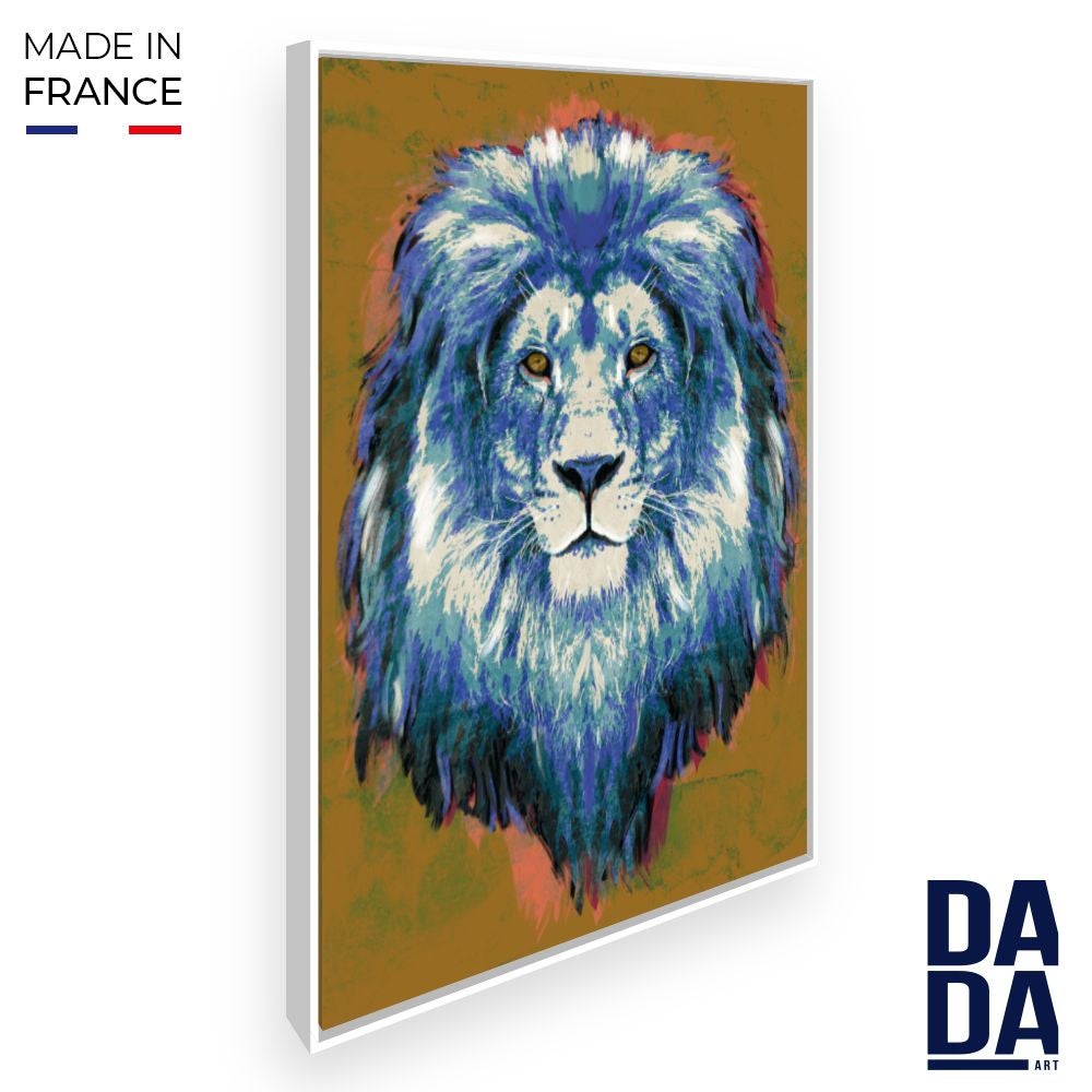 Ensemble De 5 Toiles Murales Encadrées - Thème Lion - Décoration Salon