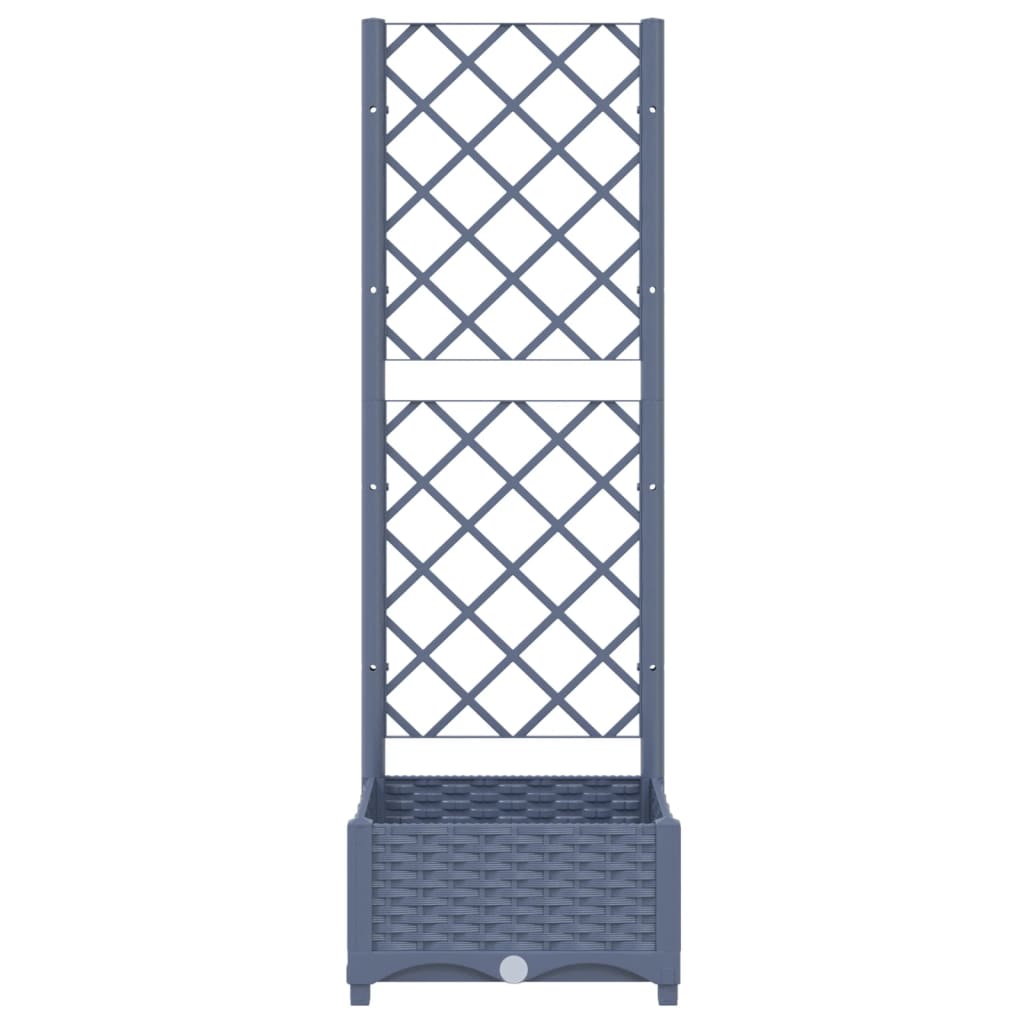 Maison Exclusive - Vaso de jardim com treliça azul-acinzentado 40x40x121,5 cm PP - 4