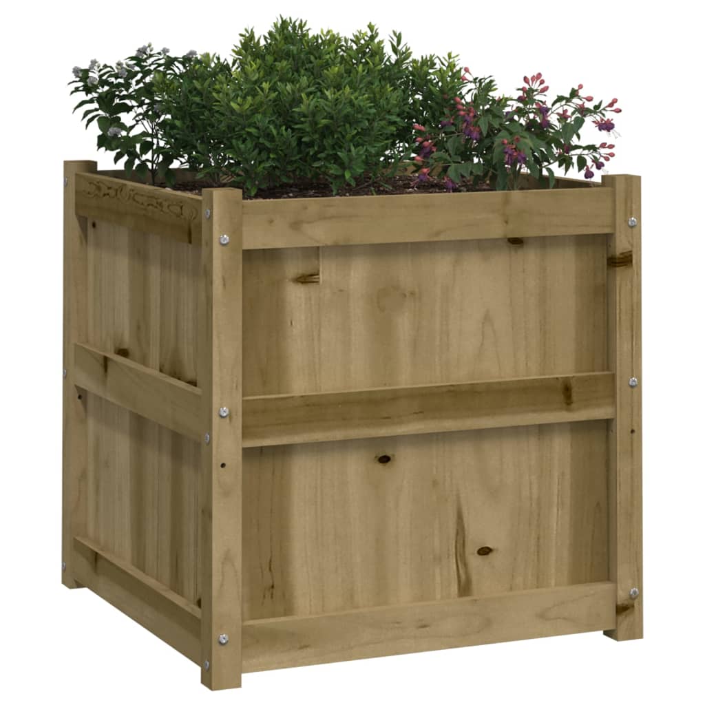 Lot de 2 Jardinières - Bac à Fleurs - Pot De Fleurs bois de pin n2214l - 4