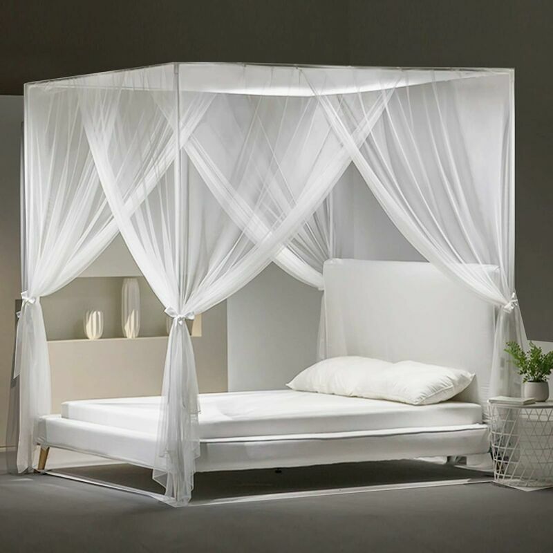 Moustiquaire Ciel De Lit Suspendue - Pour Lit Simple Ou Double, Dimensions 60x250 Cm - Protection Contre Moustiques, Intérieur Et Extérieur - 4