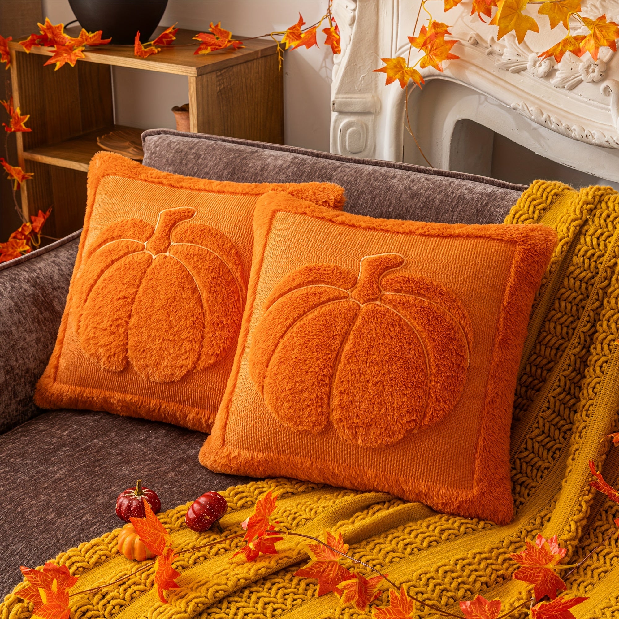 Lot De 2 Housses De Coussin D'automne 45,7 X 45,7 Cm, Motif