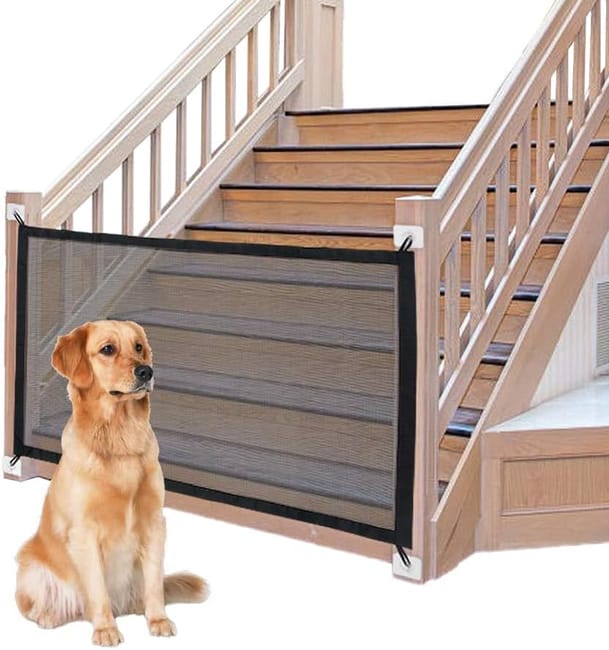 Bramka zabezpieczająca dla dzieci i zwierząt, 120x72 cm, nylon i stal nierdzewna, łatwa w montażu