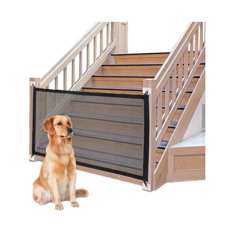 Bramka zabezpieczająca dla dzieci i zwierząt, 120x72 cm, nylon i stal nierdzewna, łatwa w montażu