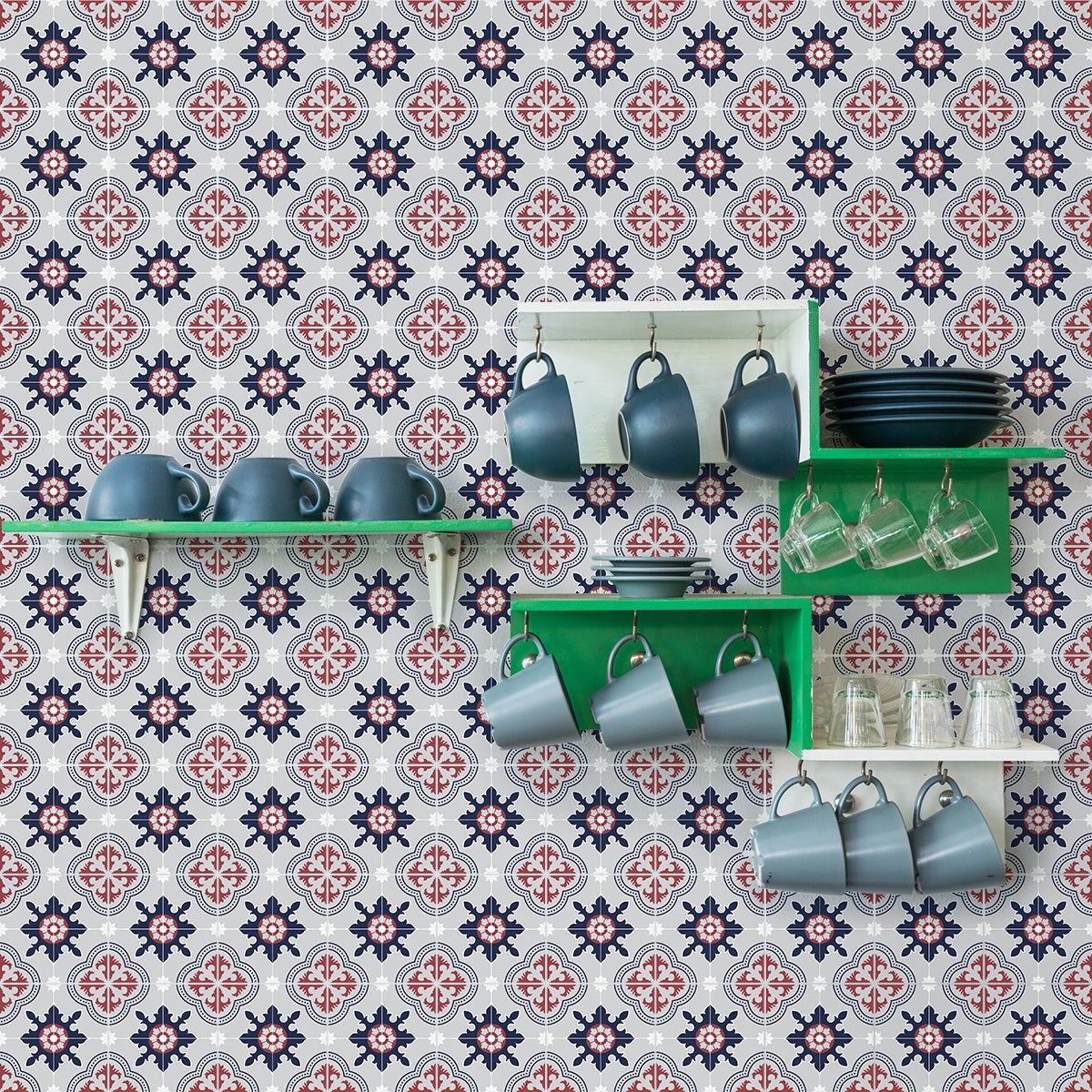 9 vinilos azulejos emanuela - adhesivo de pared - revestimiento sticker mural decorativo - 9stickers20x20cm