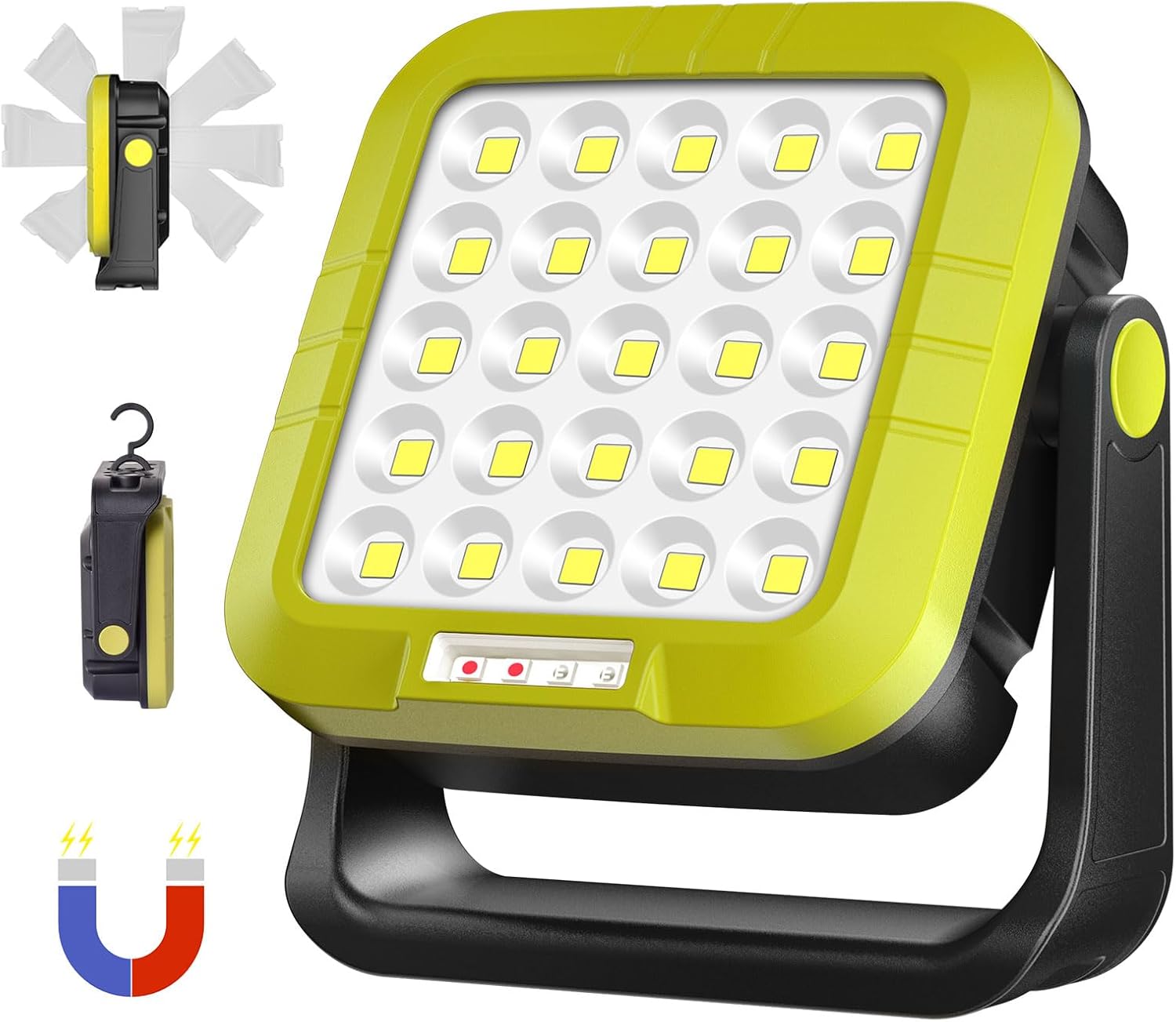 Lampe De Travail LED Rechargeable GAWAR - 3000 MAh, Magnétique, 180° Réglable, 4 Modes (COB, T6, Rouge) Pour Garage, Camping, Urgence